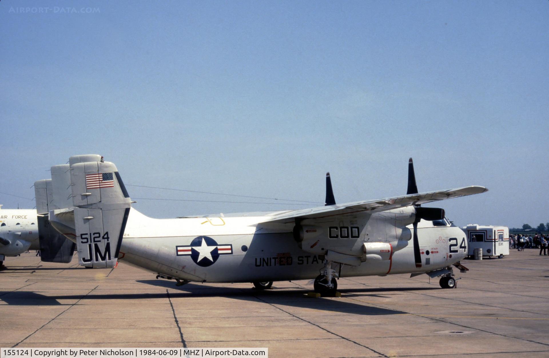 155124, Grumman C-2A Greyhound C/N 19, C-2A Greyhound of VR-24 at the 1984 RAF Mildenhall Air Fete.