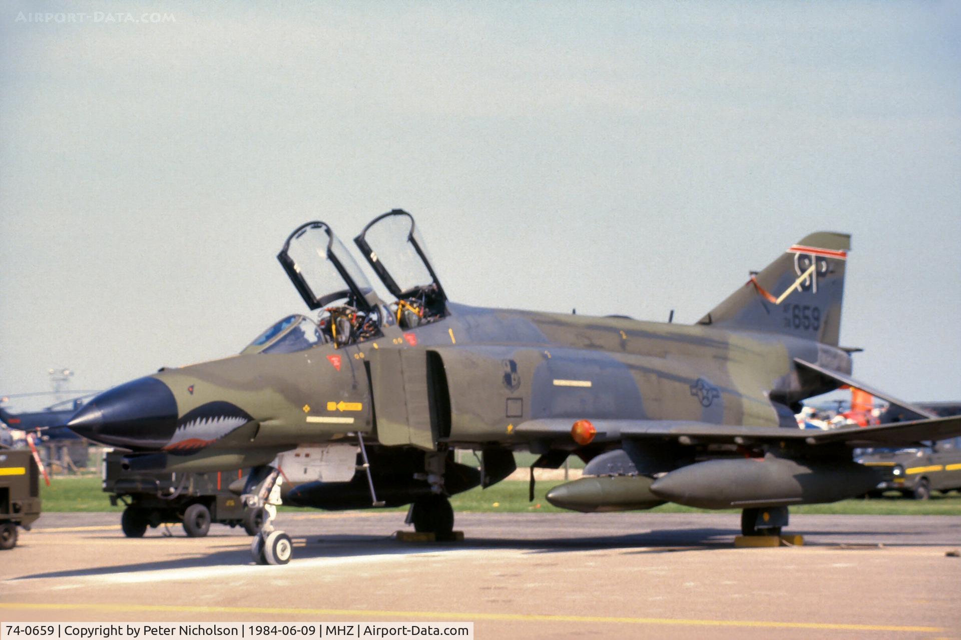 74-0659, 1974 McDonnell Douglas F-4E Phantom II C/N 4810, F-4E Phantom of 480 Tactical Fighter Squadron/52 Tactical Fighter Wing at the 1984 RAF Mildenhall Air Fete.