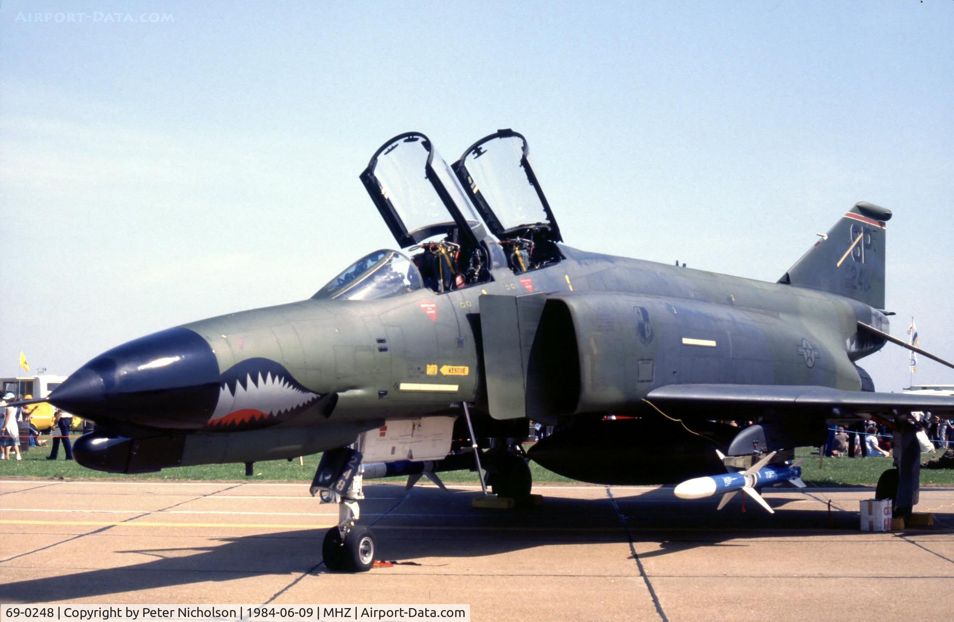 69-0248, 1969 McDonnell Douglas F-4G Phantom II C/N 3773, F-4G Phantom of 52 Tactical Fighter Wing at the 1984 RAF Mildenhall Air Fete.
