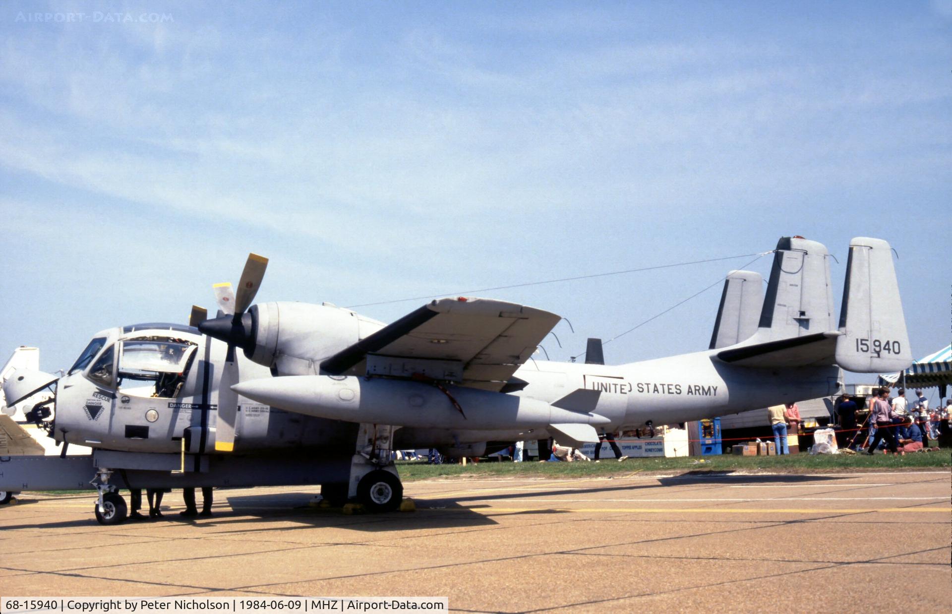 68-15940, 1968 Grumman OV-1D Mohawk C/N 144C, OV-1D Mohawk of 73 CIC at the 1984 RAF Mildenhall Air Fete.