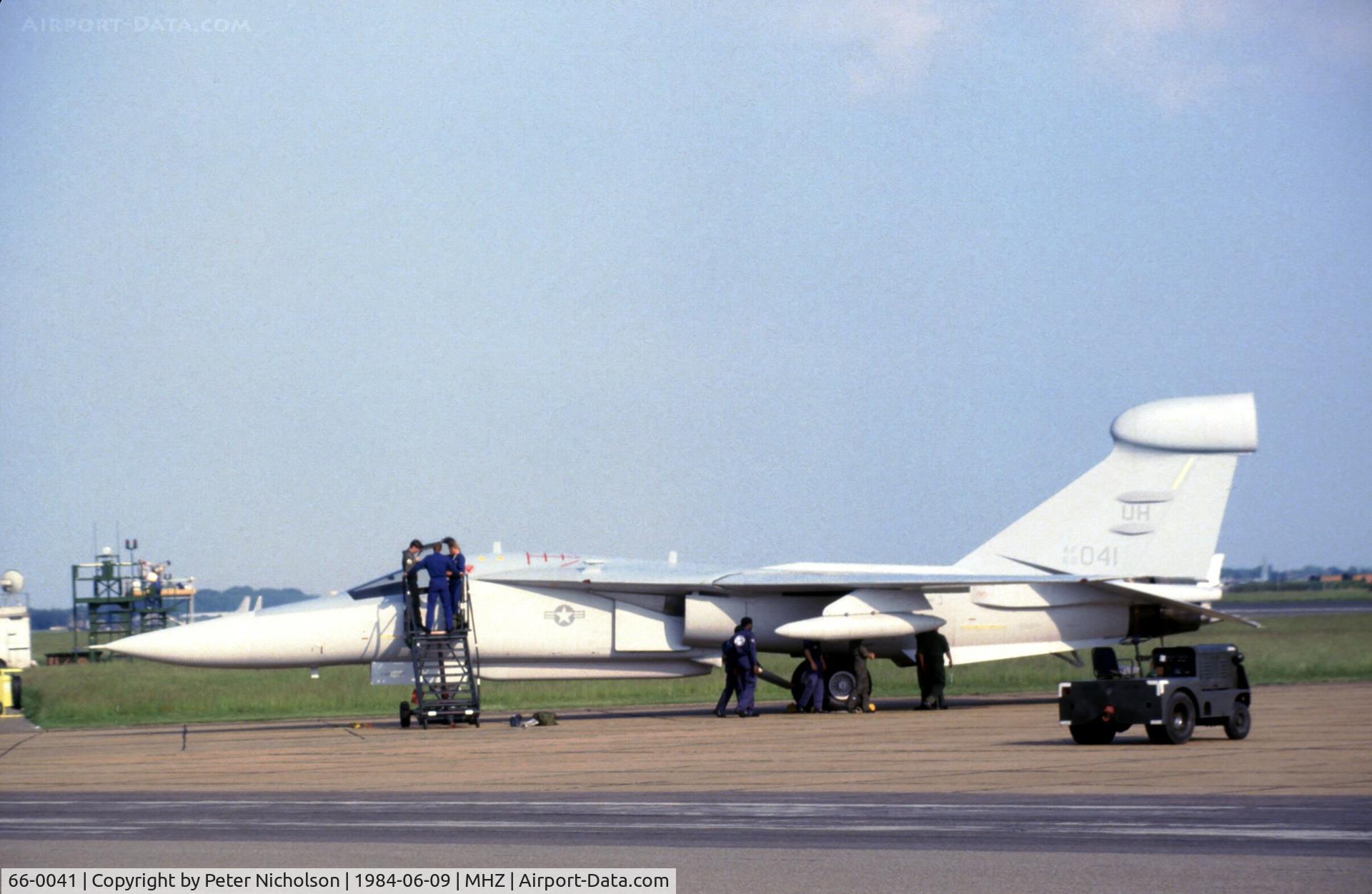 66-0041, General Dynamics EF-111A Raven C/N EF-02, EF-111A Raven of 42 ECS/20 TFW at the 1984 RAF Mildenhall Air Fete.
