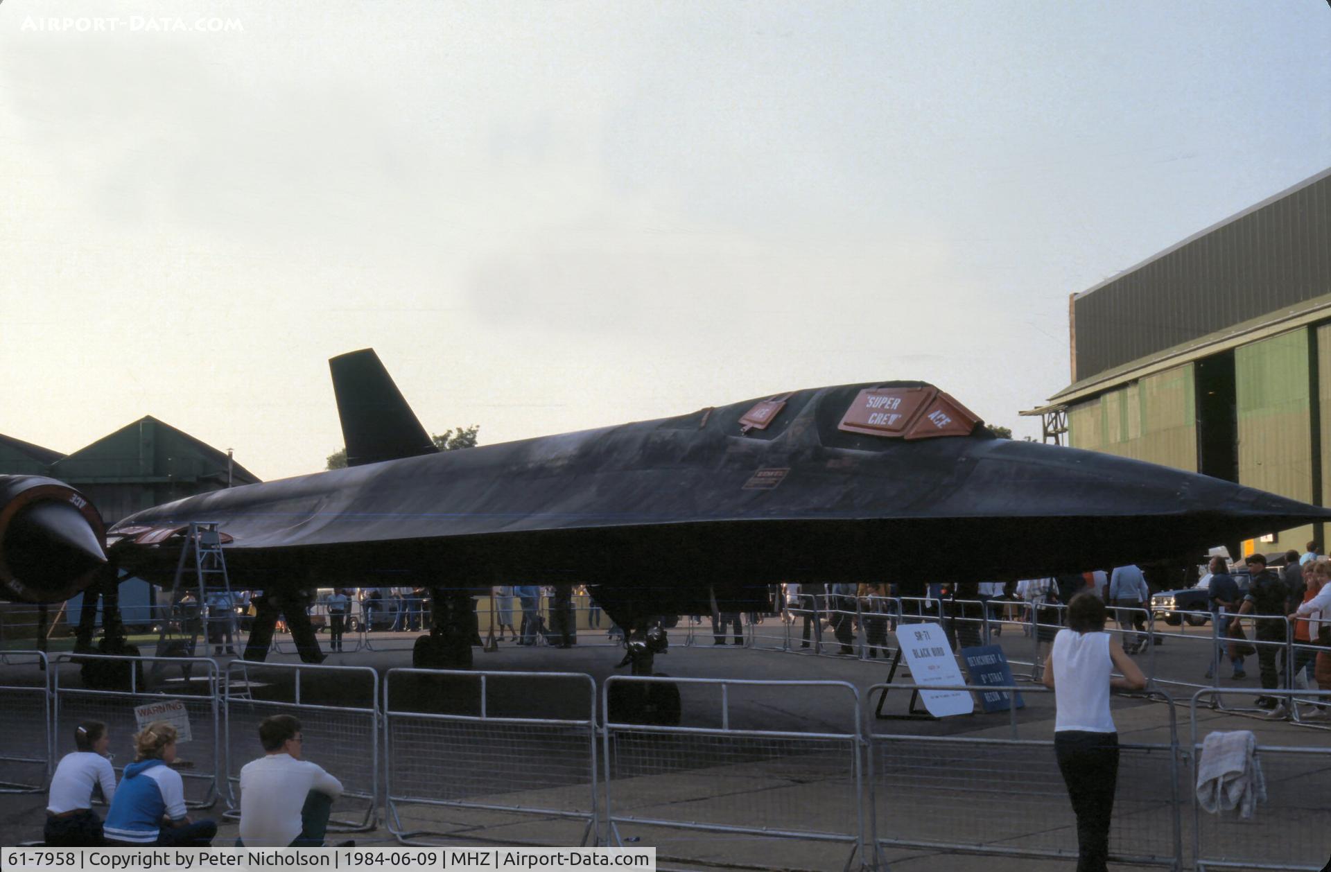 61-7958, 1961 Lockheed SR-71A Blackbird C/N 2009, SR-71A Blackbird of Detachment 4, 9th Strategic Reconnaissance Wing at the 1984 RAF Mildenhall Air Fete.