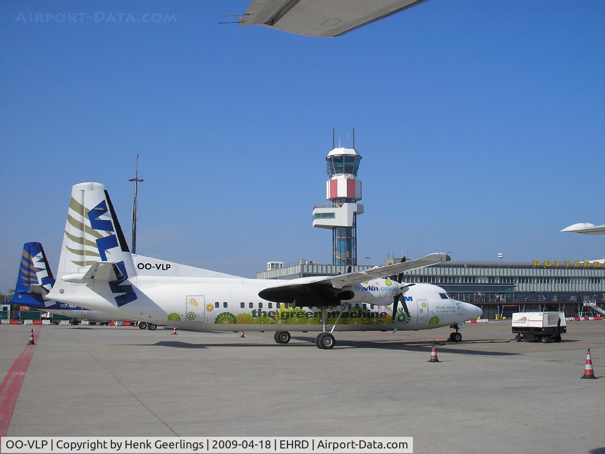 OO-VLP, 1991 Fokker 50 C/N 20209, VLM , spcl c/s The Green Machine , Rotterdam Airport