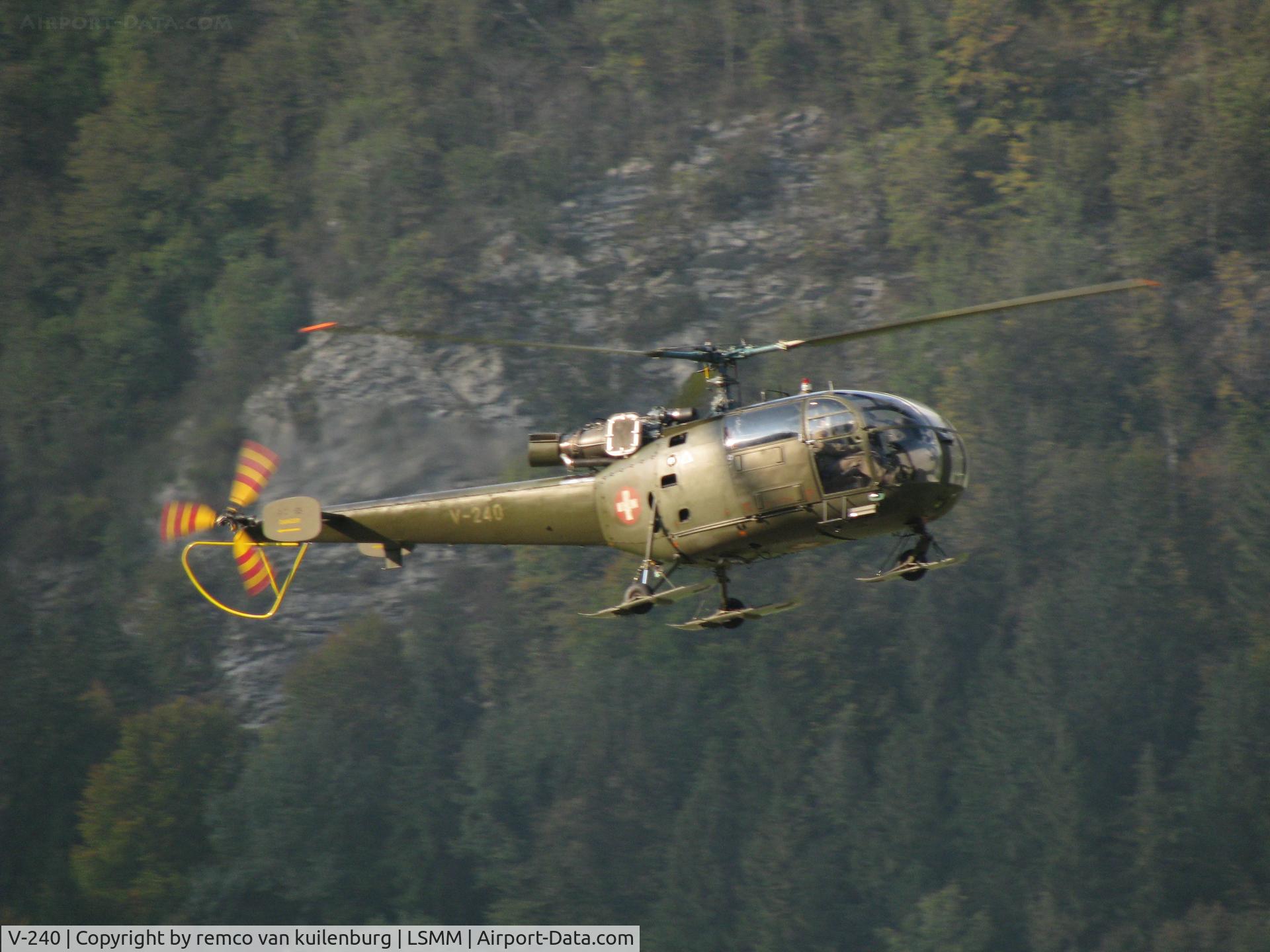 V-240, 1972 F+W Emmen SE-3160 Alouette III C/N 116/1062, past Meiringen in the afternoon