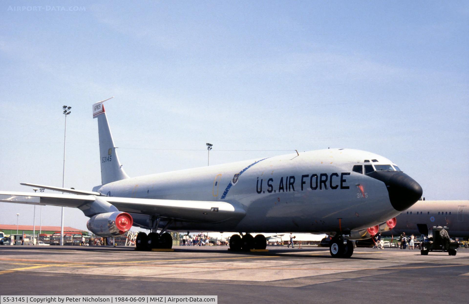 55-3145, 1955 Boeing KC-135A Stratotanker C/N 17261, KC-135A Stratotanker of 314 Air Refuelling Squadron/940 Air Refuelling Group at the 1984 RAF Mildenhall Air Fete.