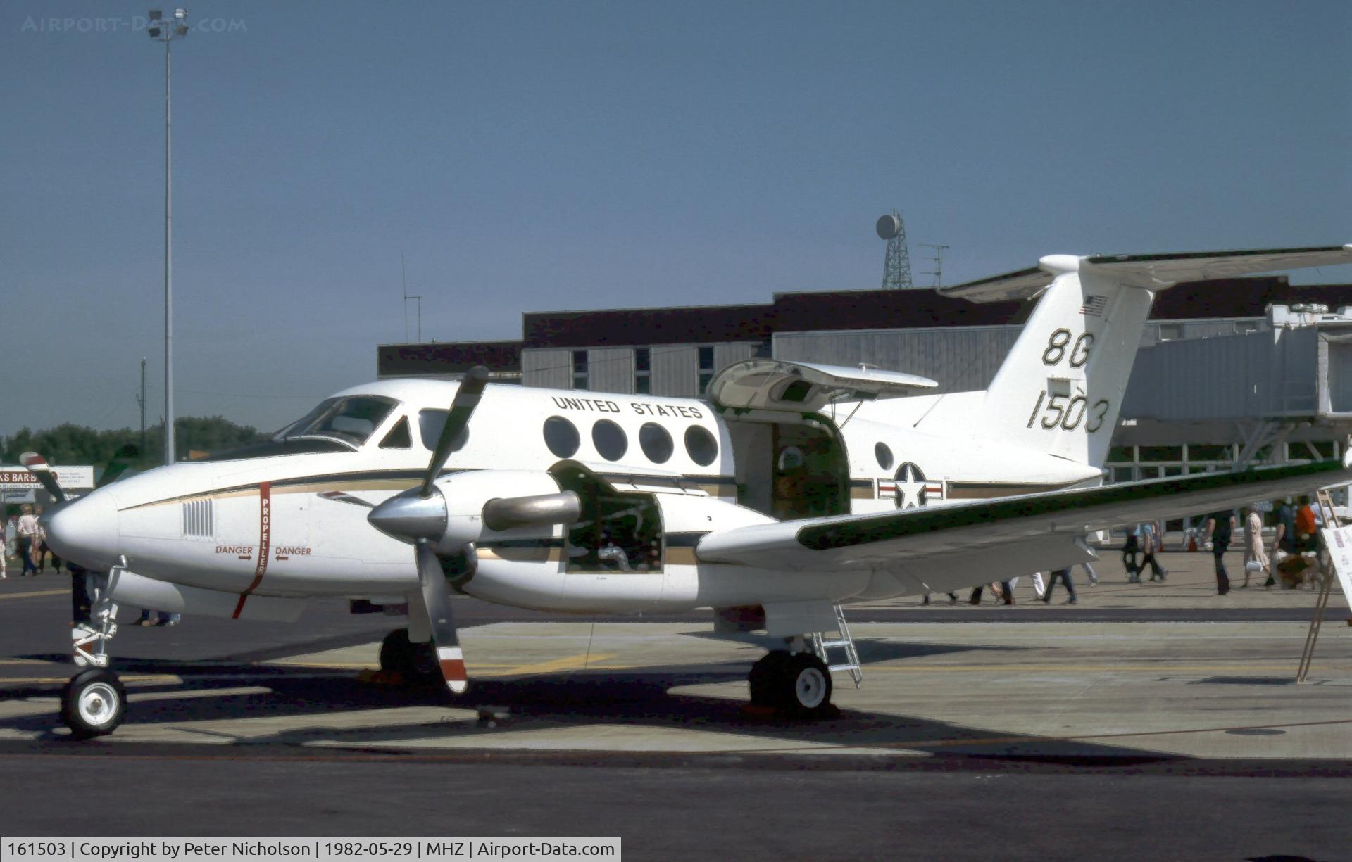 161503, Beech UC-12B Huron C/N BJ-57, Beech UC-12B of the US Navy detachment at Mildenhall at the 1982 Air Fete.