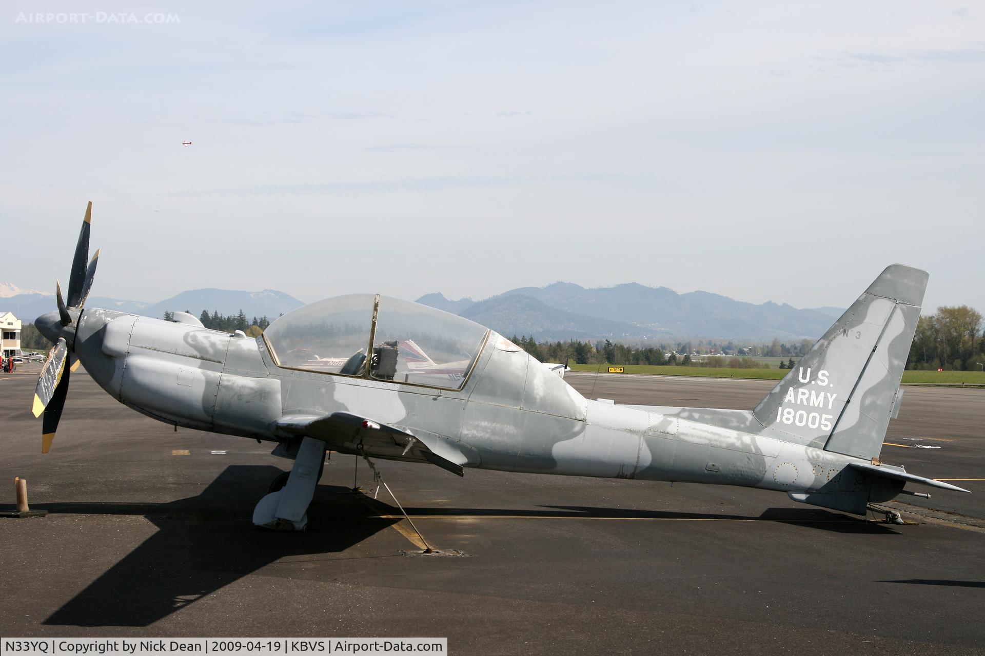 N33YQ, 1968 Lockheed-hansen YO-3A C/N 5, KBVS (Looking rather worse for ware with flat tyres and fading paint)