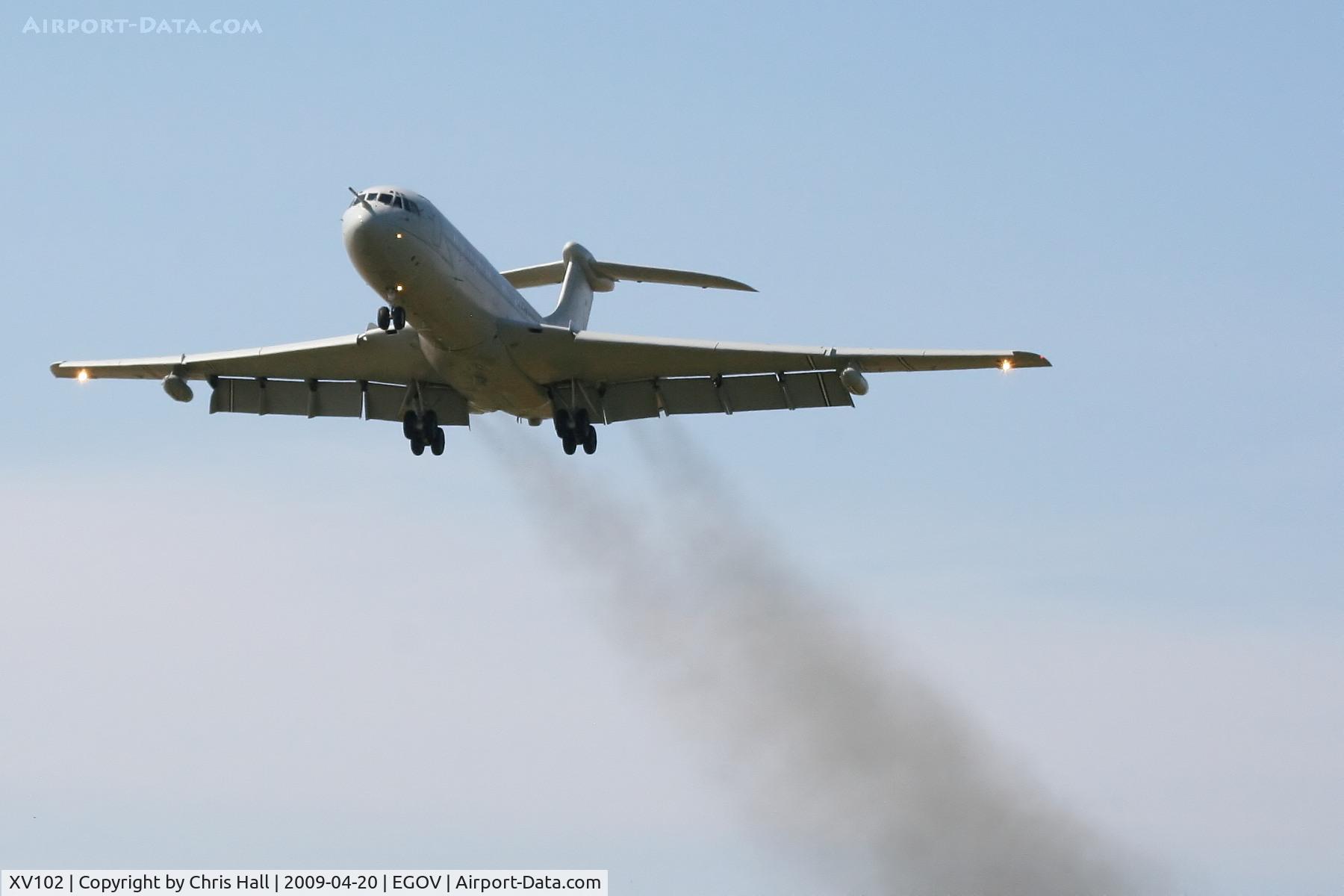 XV102, 1967 Vickers VC10 C.1K C/N 832, RAF Vickers VC-10 XV102 / T / Guy Gibson VC.  Performing circuits at RAF Valley, this plane first flew on 5th May 1967