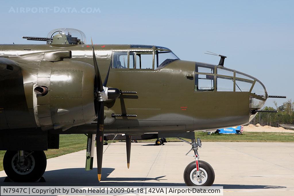 N7947C, 1944 North American B-25J Mitchell Mitchell C/N Not found 44-30129/N7947C, Right side of the forebody of this 1944 North American B-25J Mitchell 