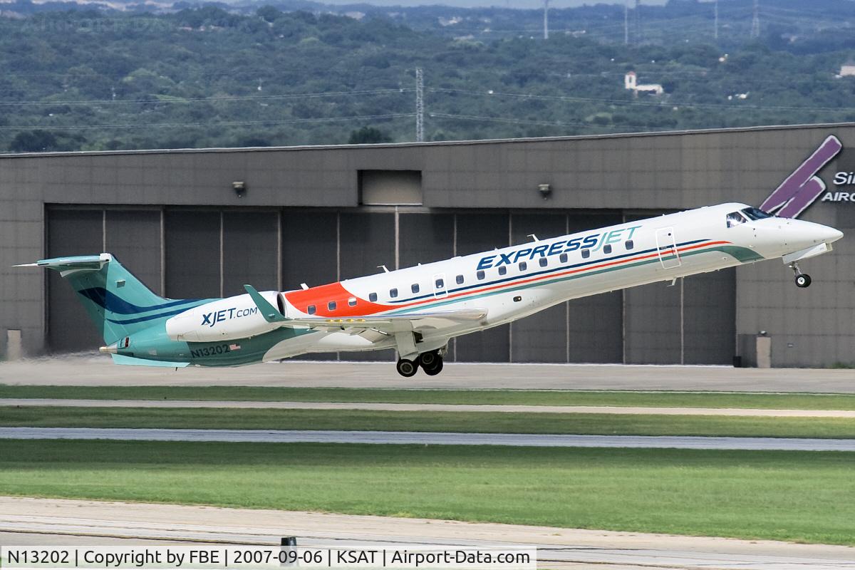 N13202, 2006 Embraer ERJ-145XR (EMB-145XR) C/N 14500962, western departure from KSAT