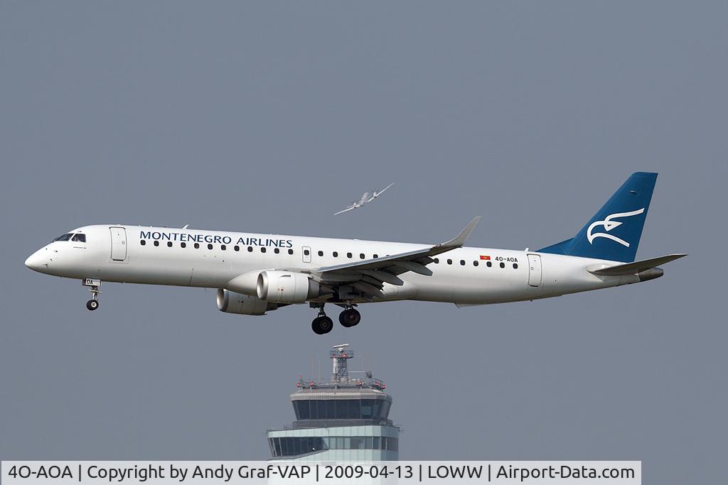 4O-AOA, 2008 Embraer 195LR (ERJ-190-200LR) C/N 19000180, Montenegro Airlines EMB190