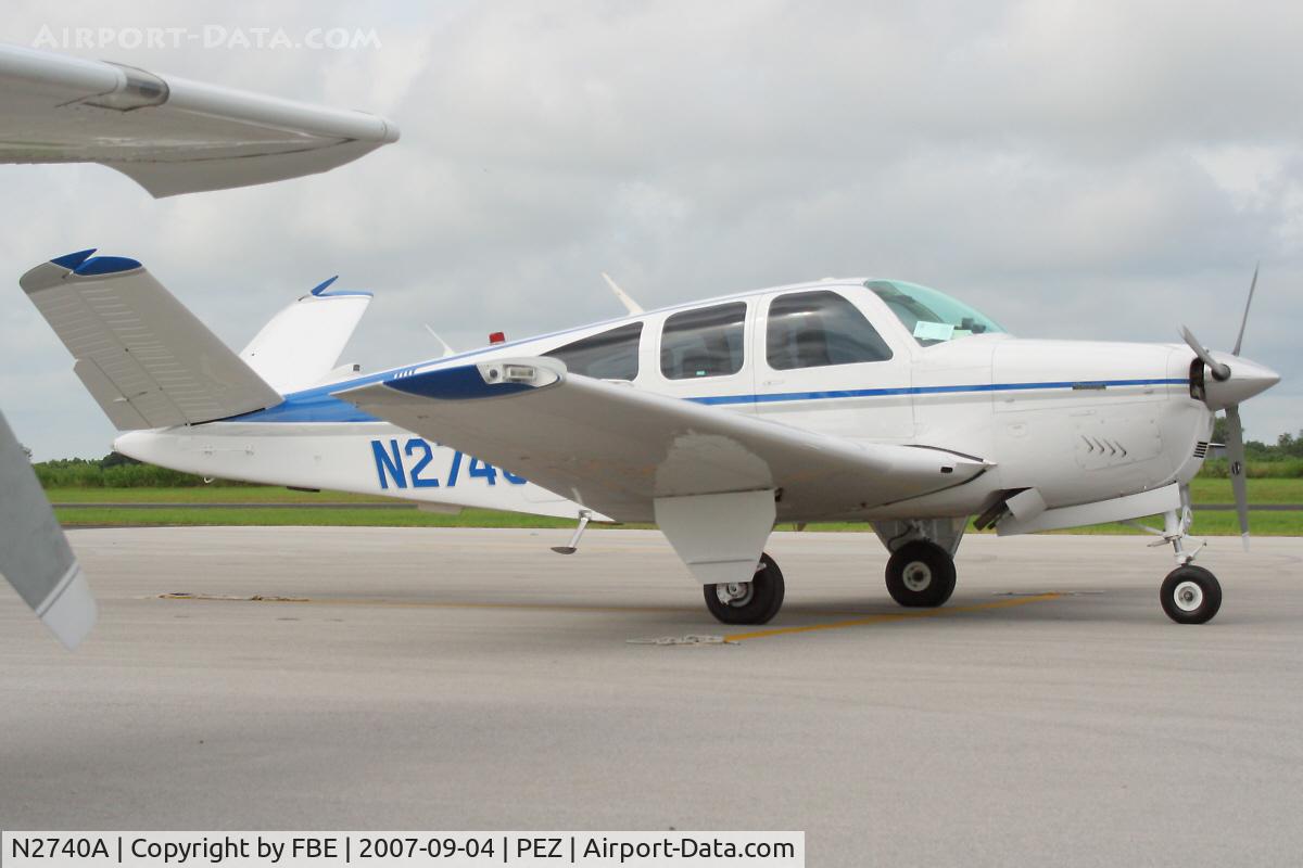 N2740A, 1978 Beech V35B Bonanza C/N D-10113, parked at Pleasanton Municipal Airport
