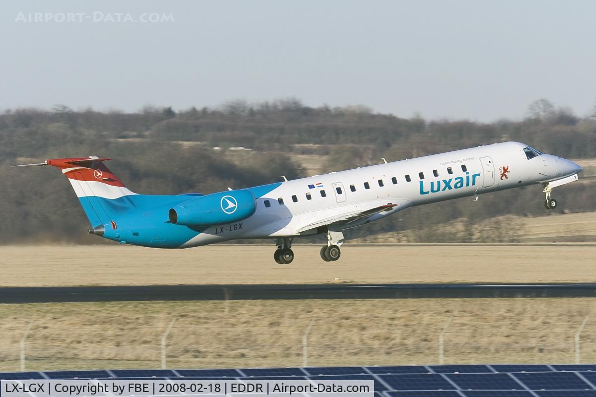 LX-LGX, 1999 Embraer EMB-145LU (ERJ-145LU) C/N 145147, taking off RW09