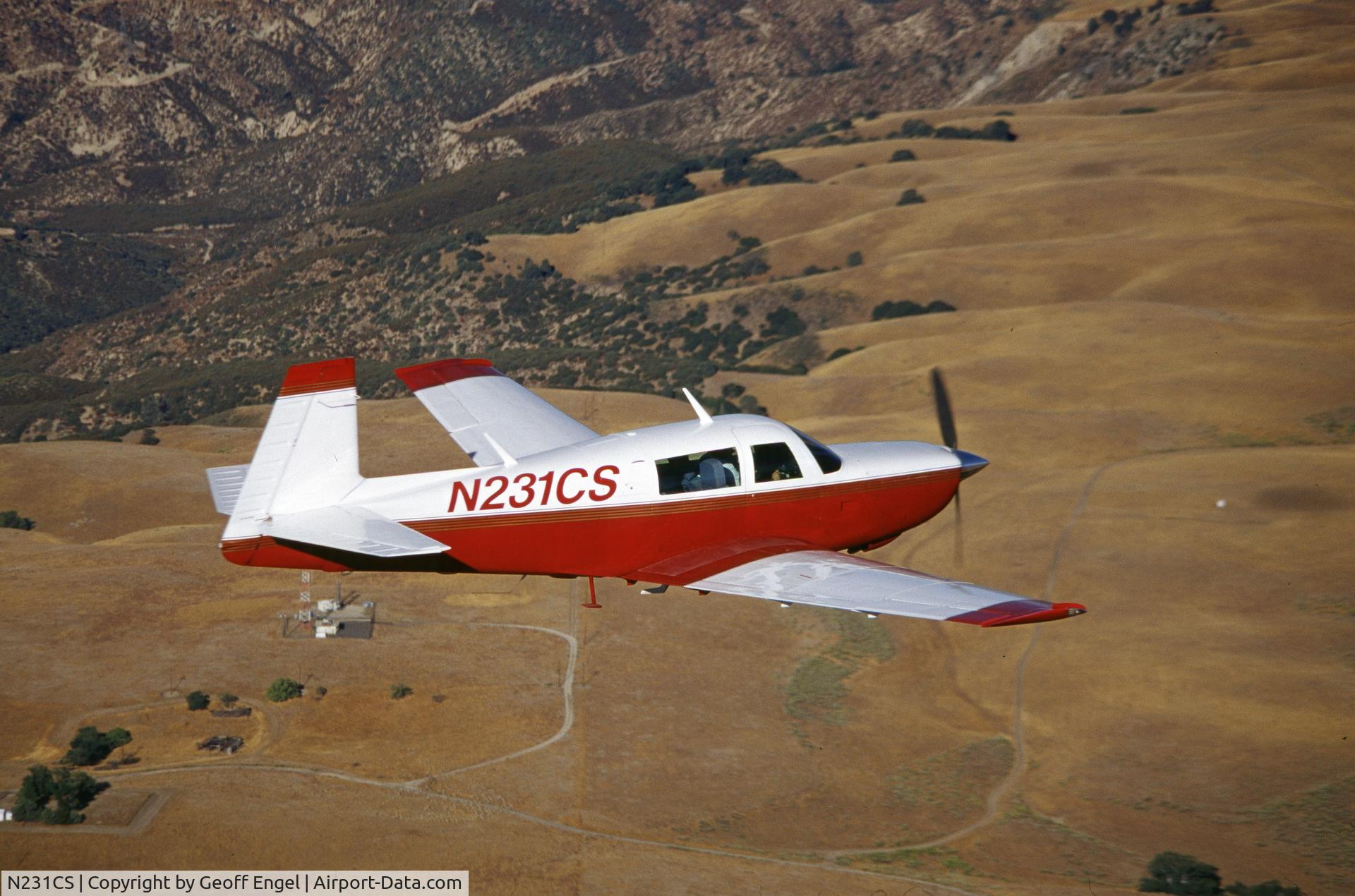 N231CS, 1979 Mooney M20K C/N 25-0133, air-to-air over Southern California