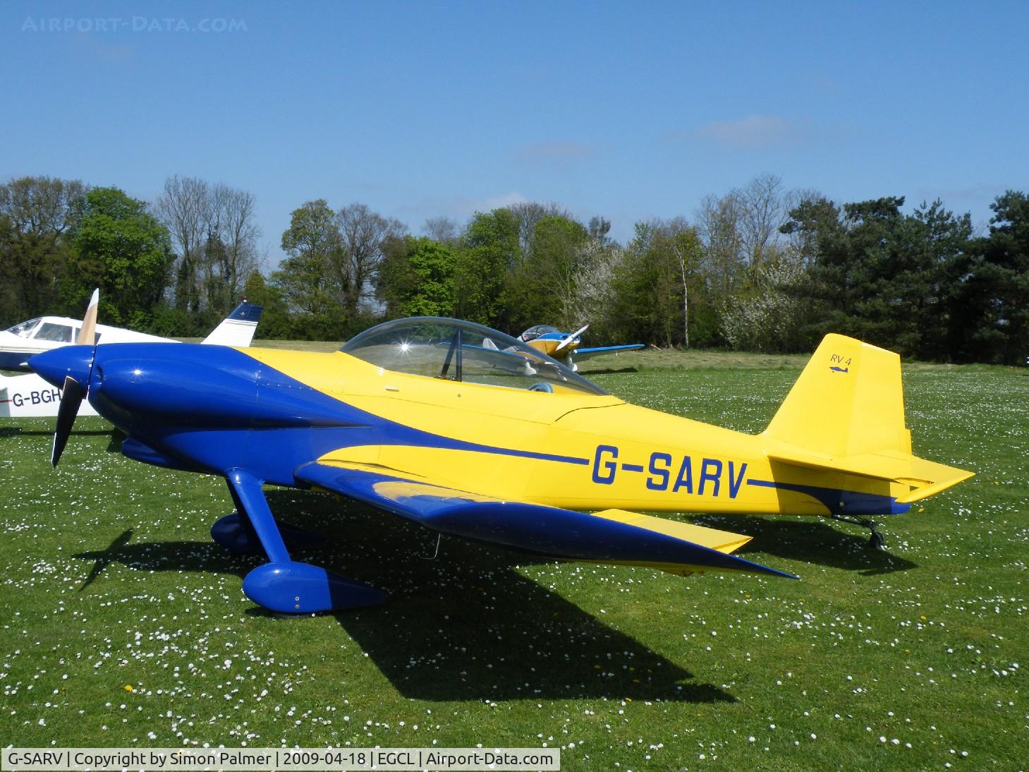 G-SARV, 2002 Vans RV-4 C/N PFA 181-12606, RV-4 seen at Fenland