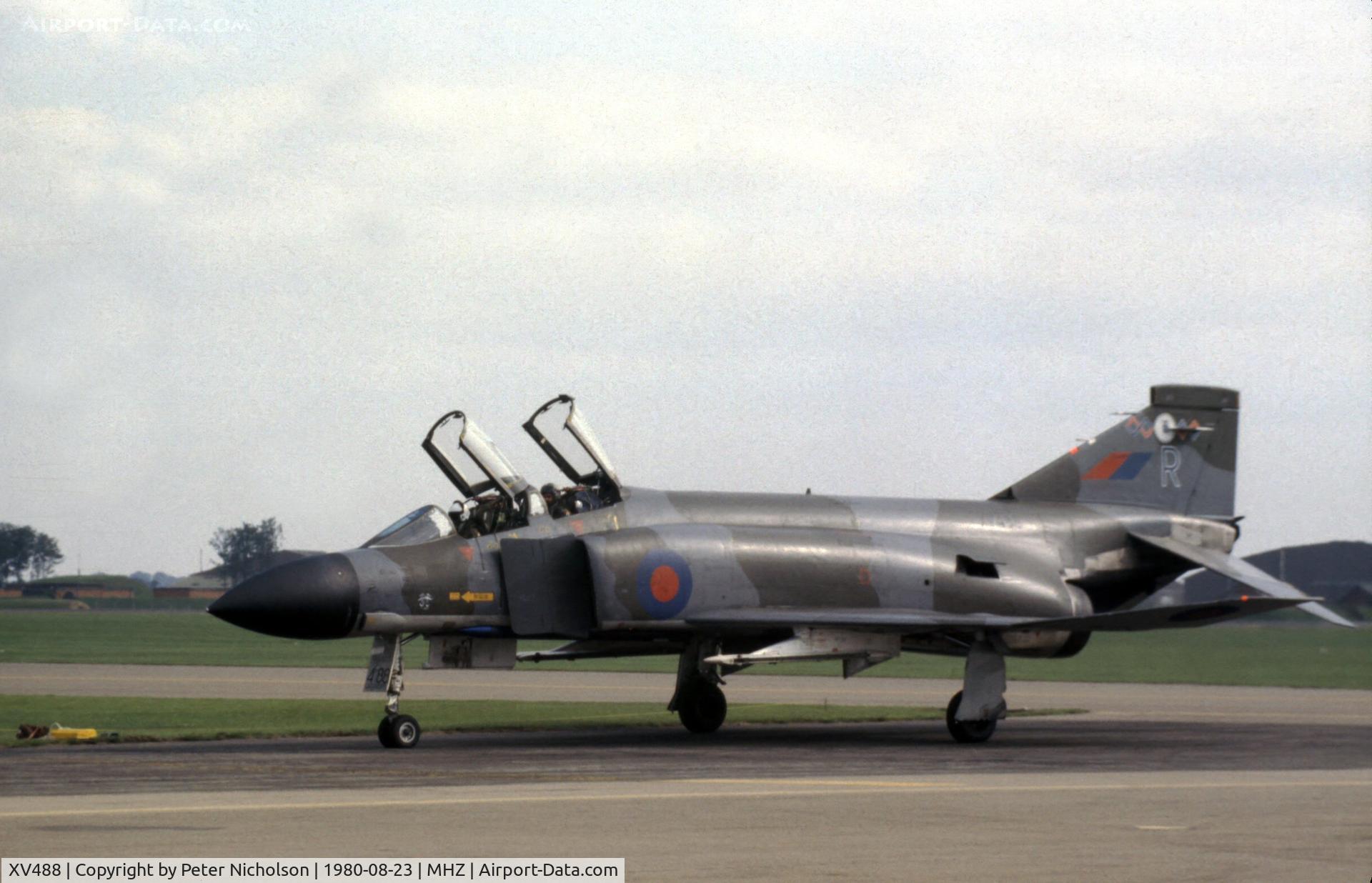 XV488, 1969 McDonnell Douglas Phantom FGR2 C/N 3392, Phantom FGR.2 of 228 Operational Conversion Unit returning to the flight line after displaying at the 1980 RAF Mildenhall Air Fete.