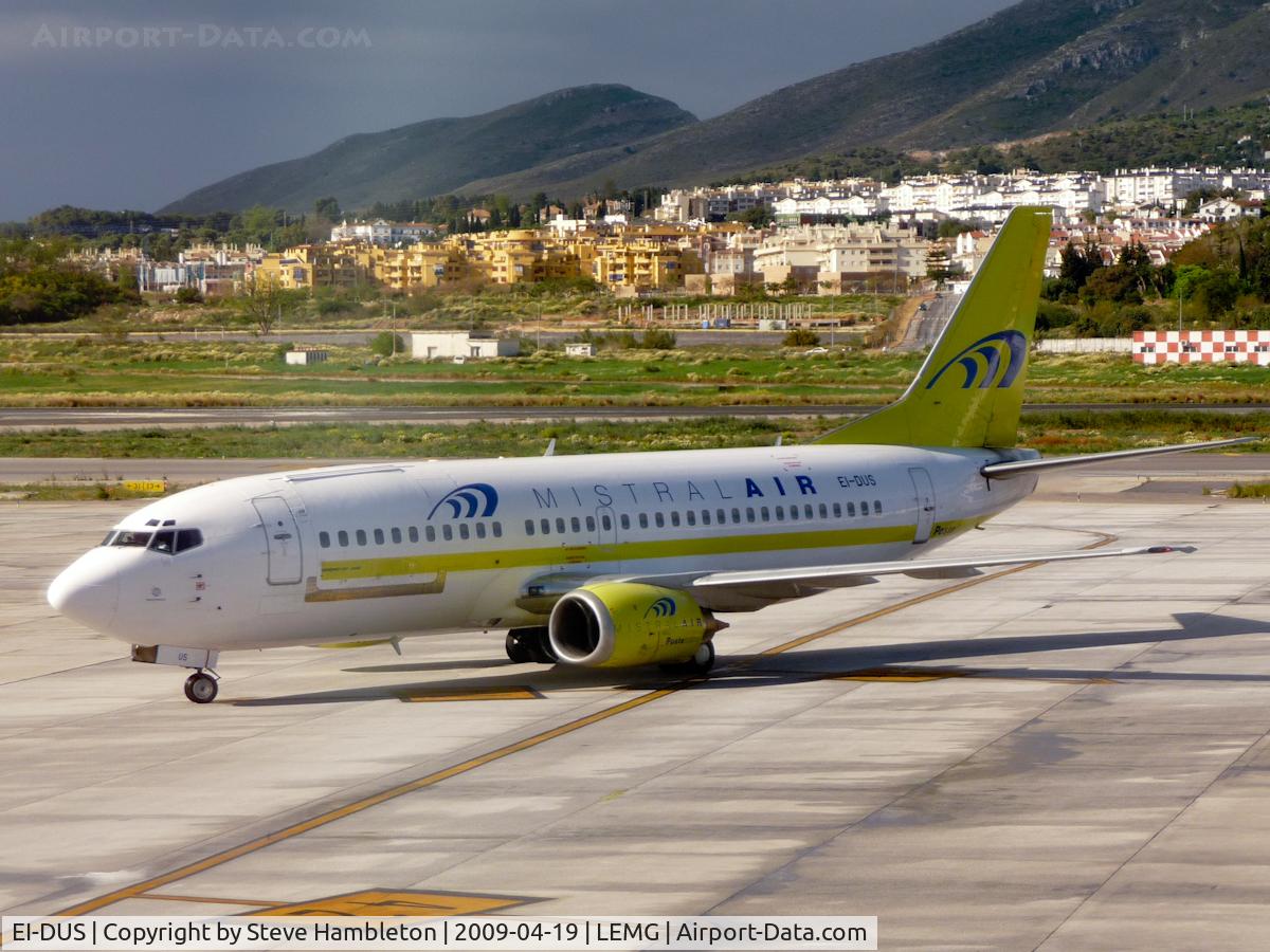EI-DUS, 1988 Boeing 737-3M8(QC) C/N 24021, Mistral Air 737 taxiing to parking gates.