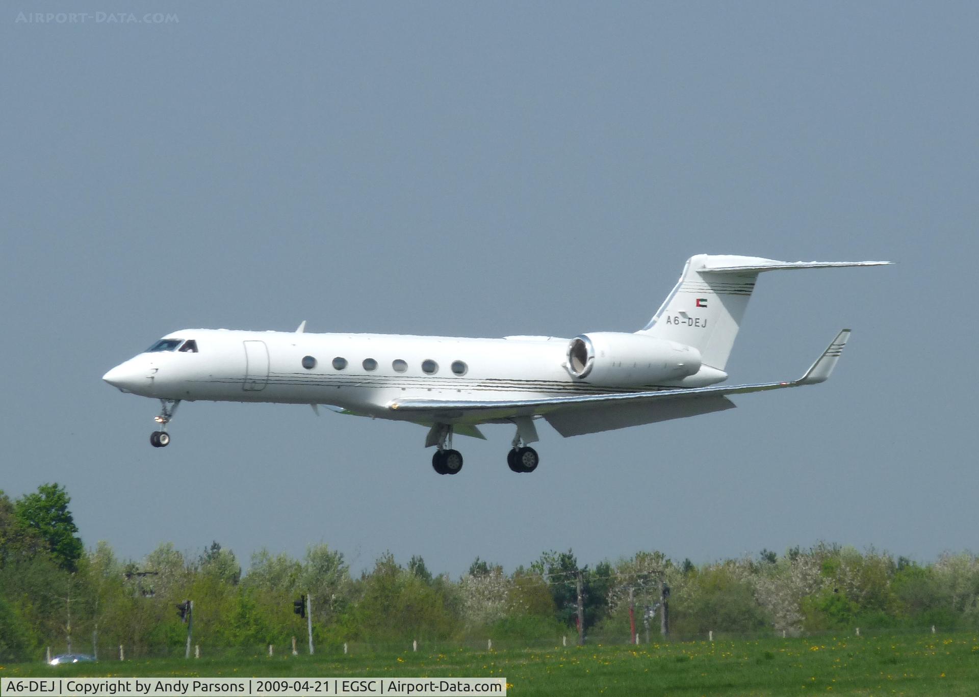 A6-DEJ, 1999 Gulfstream G1159D C/N 564, Landing at Cambridge