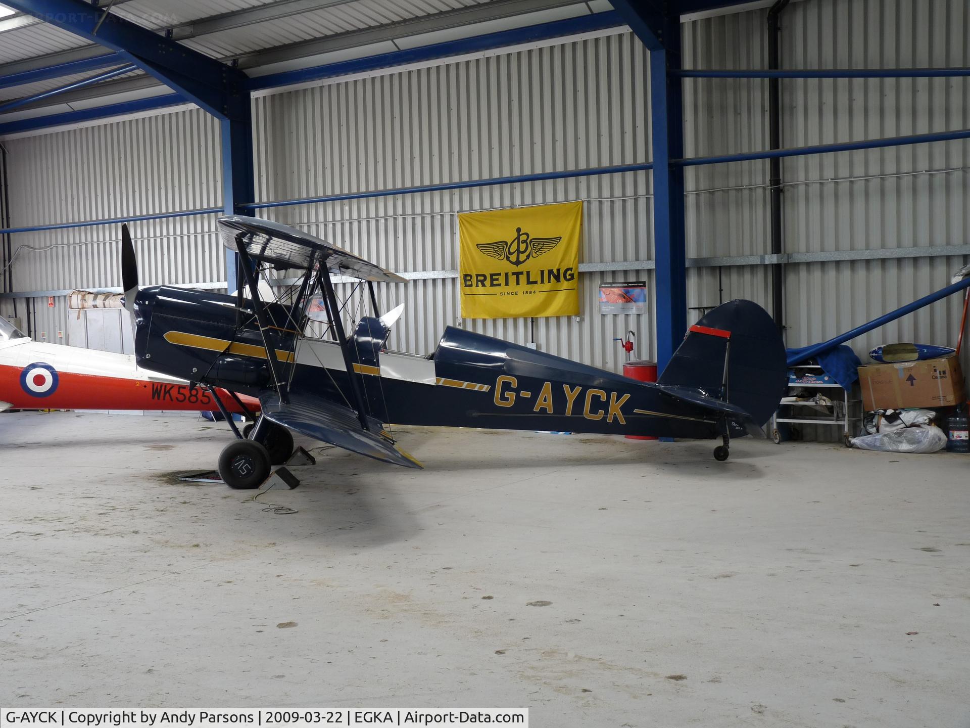 G-AYCK, 1950 Stampe-Vertongen SV-4C C/N 1139, Hangered at Shoreham