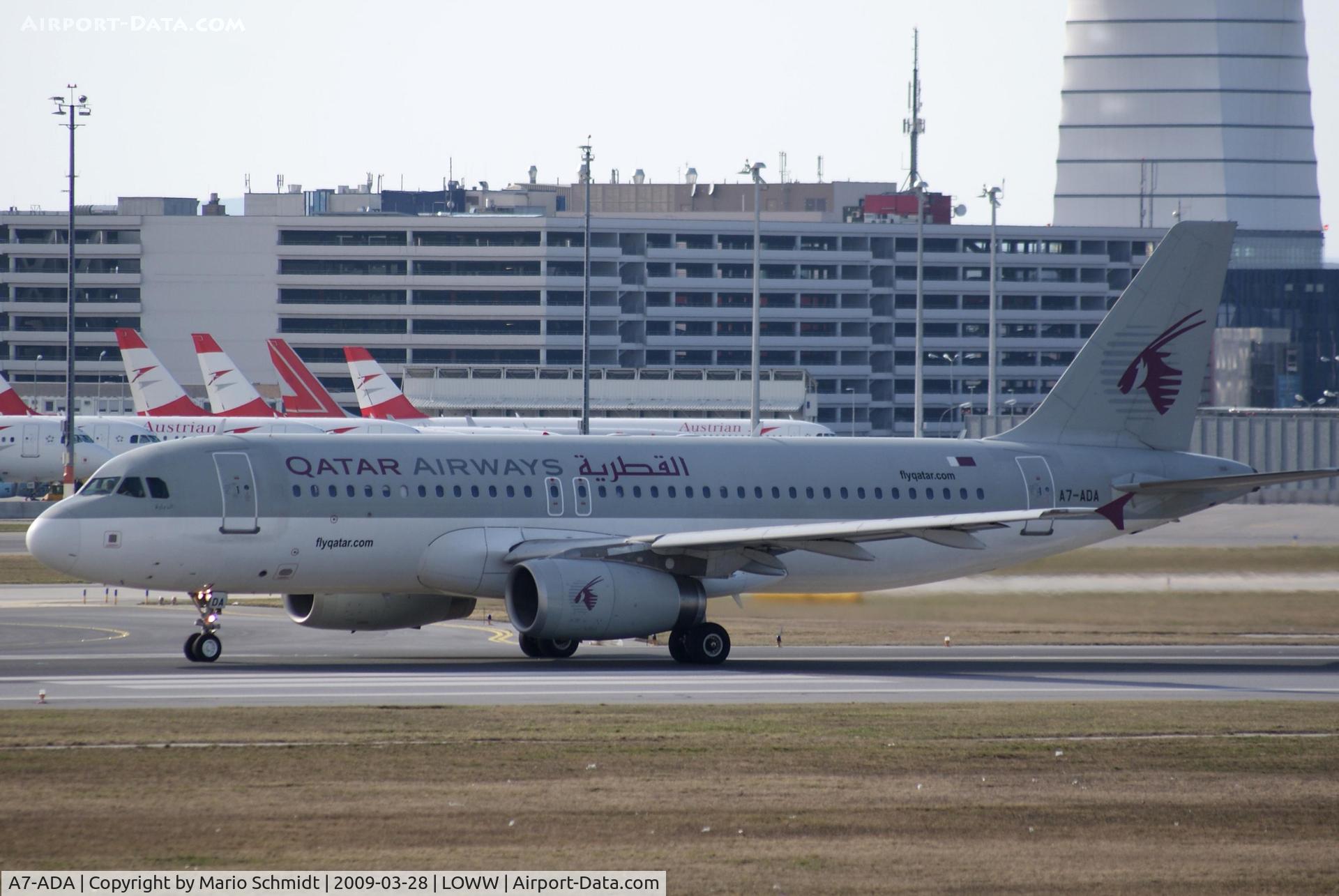 A7-ADA, 2001 Airbus A320-232 C/N 1566, take off on runway 16