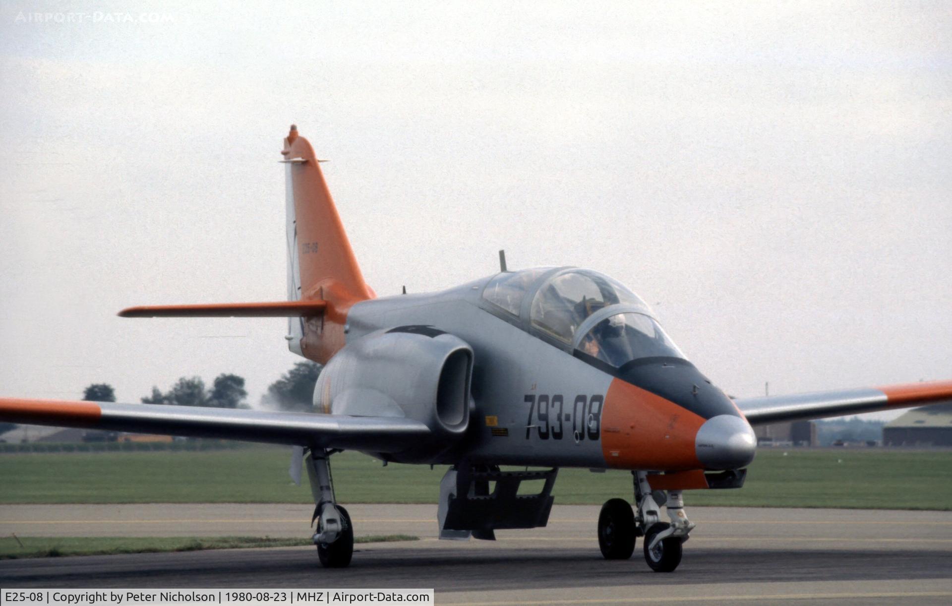 E25-08, CASA C-101EB Aviojet C/N EB01-08-008, CASA Aviojet of Esq 793 Spanish Air Force at the 1980 RAF Mildenhall Air Fete.