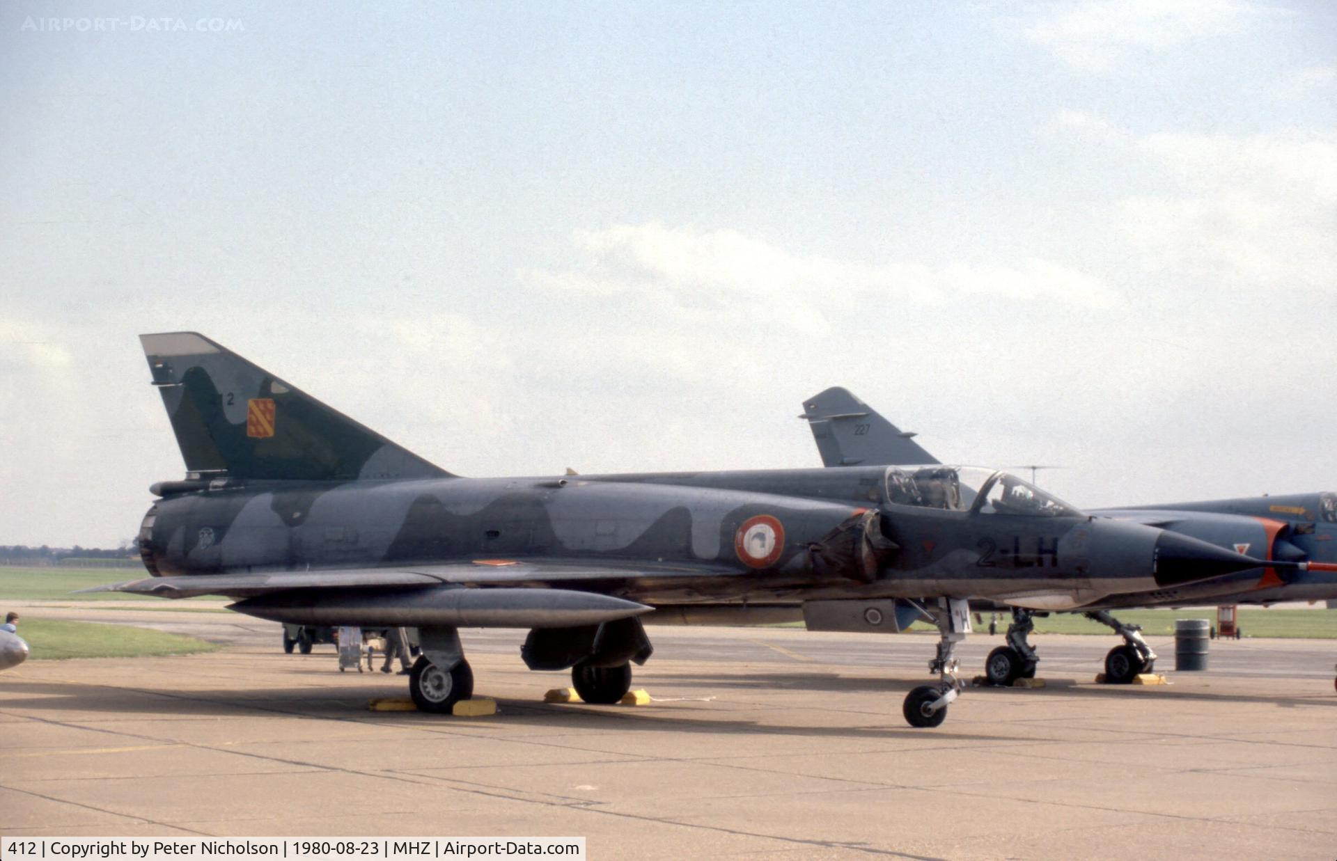 412, Dassault Mirage IIIE C/N 412, French Air Force Mirage IIIE 412 of EC.2 at the 1980 RAF Mildenhall Air Fete.