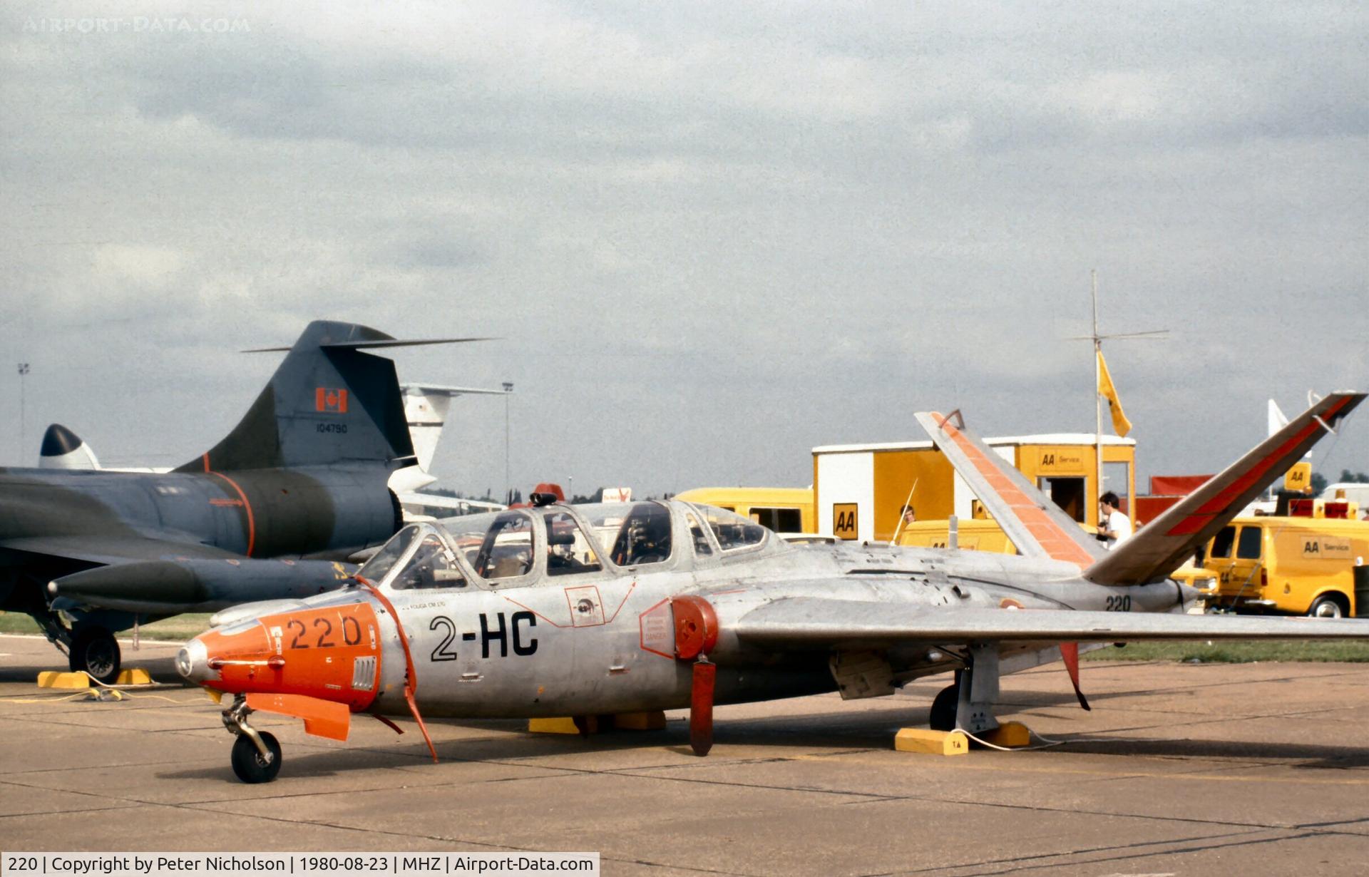 220, Fouga CM-170 Magister C/N 220, French Air Force Magister of EC.2 at the 1980 RAF Mildenhall Air Fete.