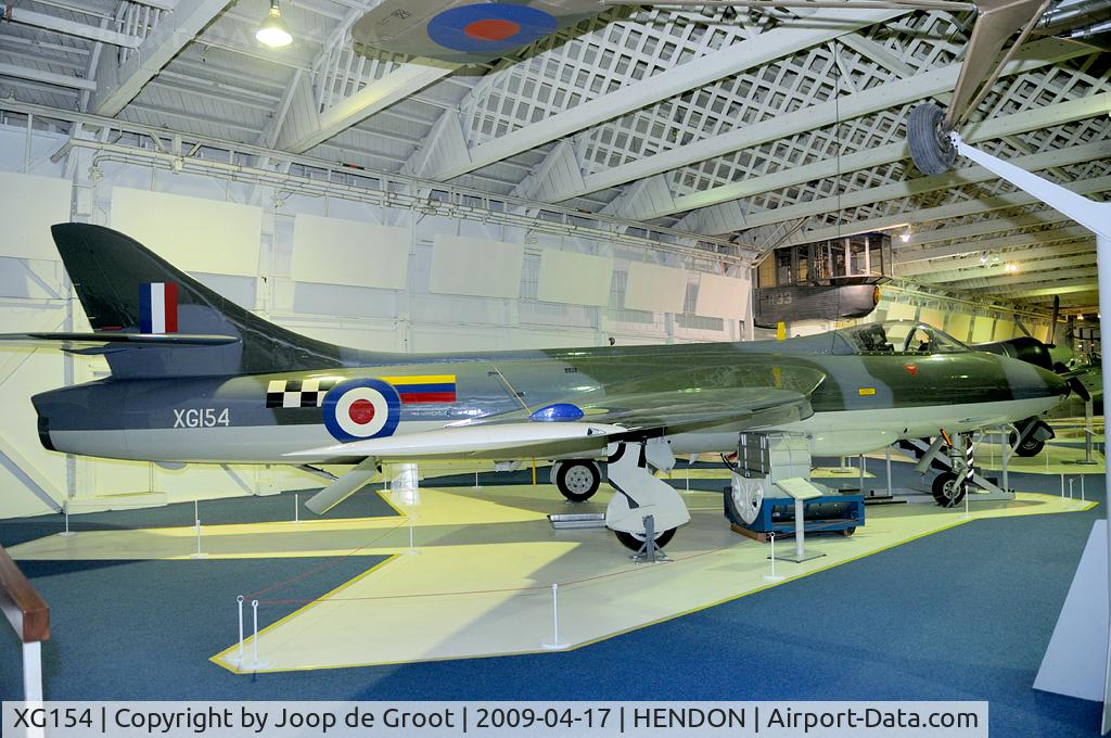 XG154, 1956 Hawker Hunter FGA.9 C/N S4/U/3387, The Hunter in the RAF Museum has the colour bars of both 8 and 43 Sq as flown from Khormaksar in the late sixties.