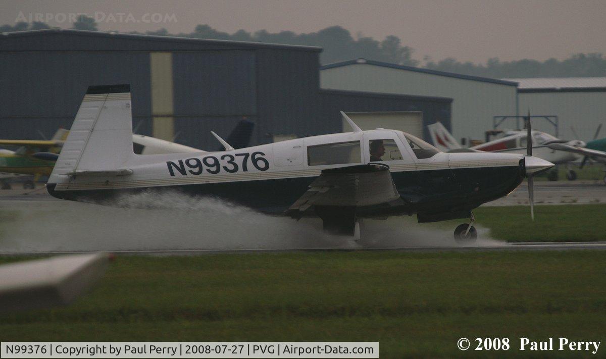 N99376, 1981 Mooney M20K C/N 25-0545, Finding the water on the runway