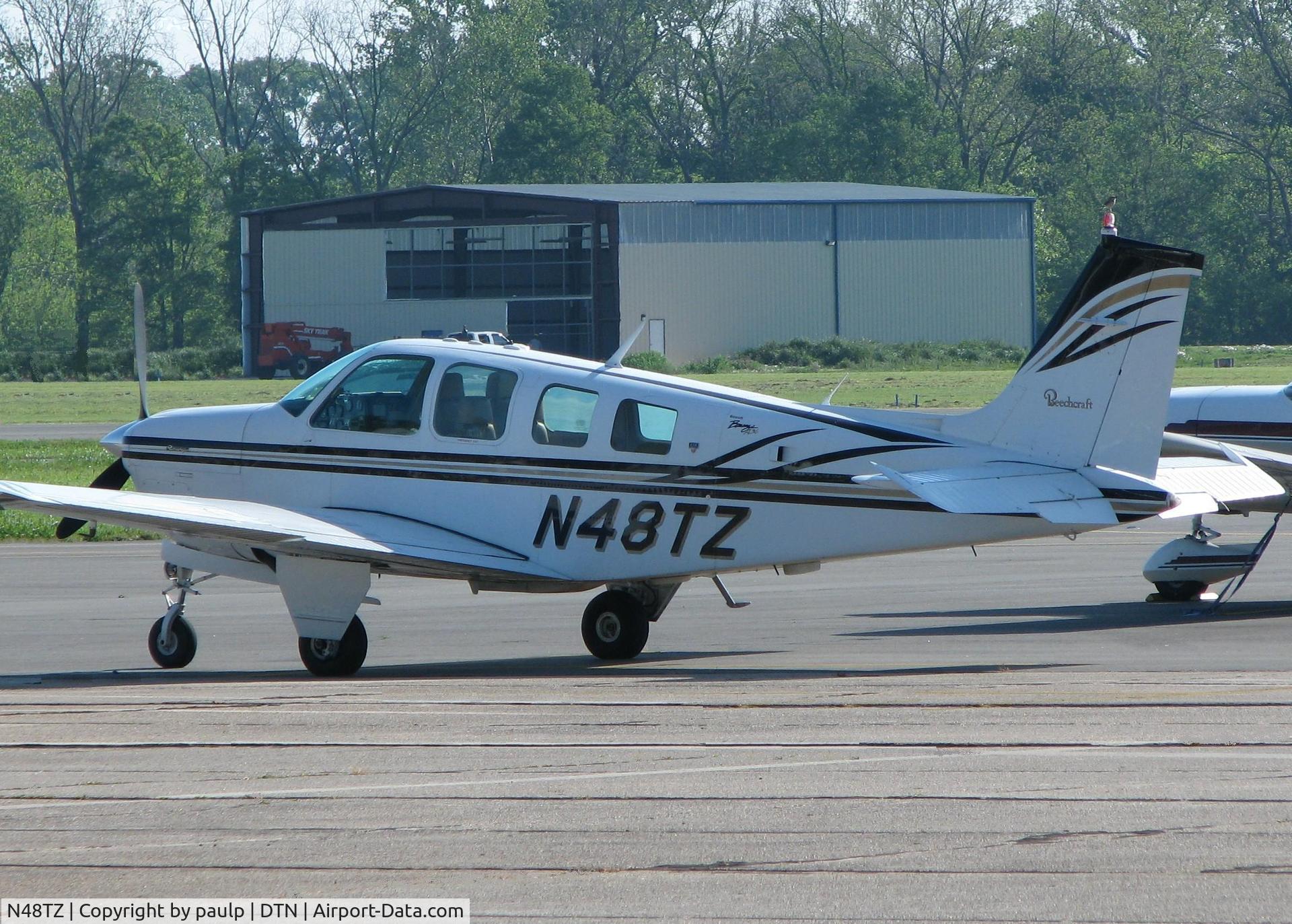 N48TZ, 1980 Beech A36 Bonanza 36 C/N E-1804, Parked at Downtown Shreveport.