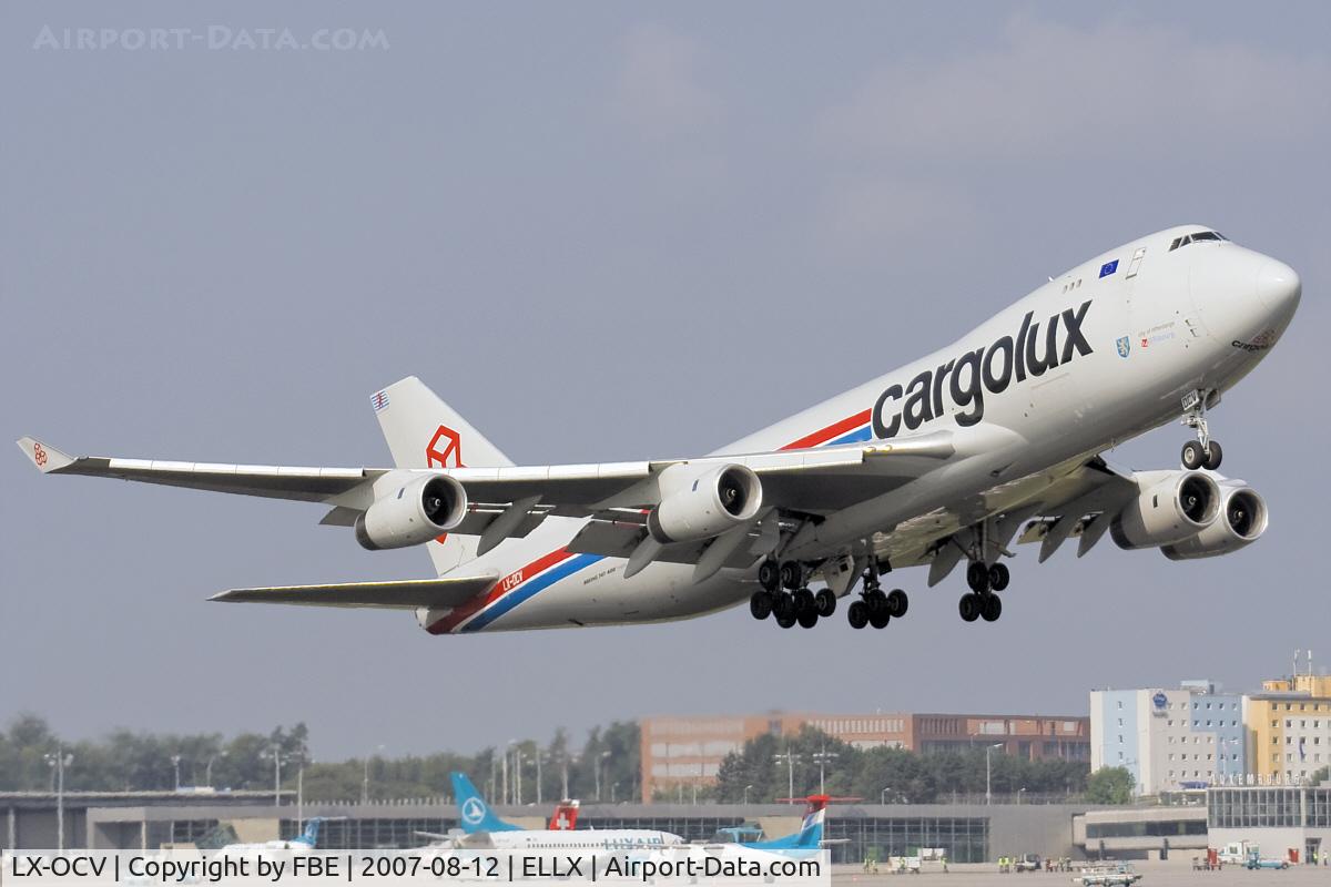 LX-OCV, 1999 Boeing 747-4R7F/SCD C/N 29731, takeoff from ELLX