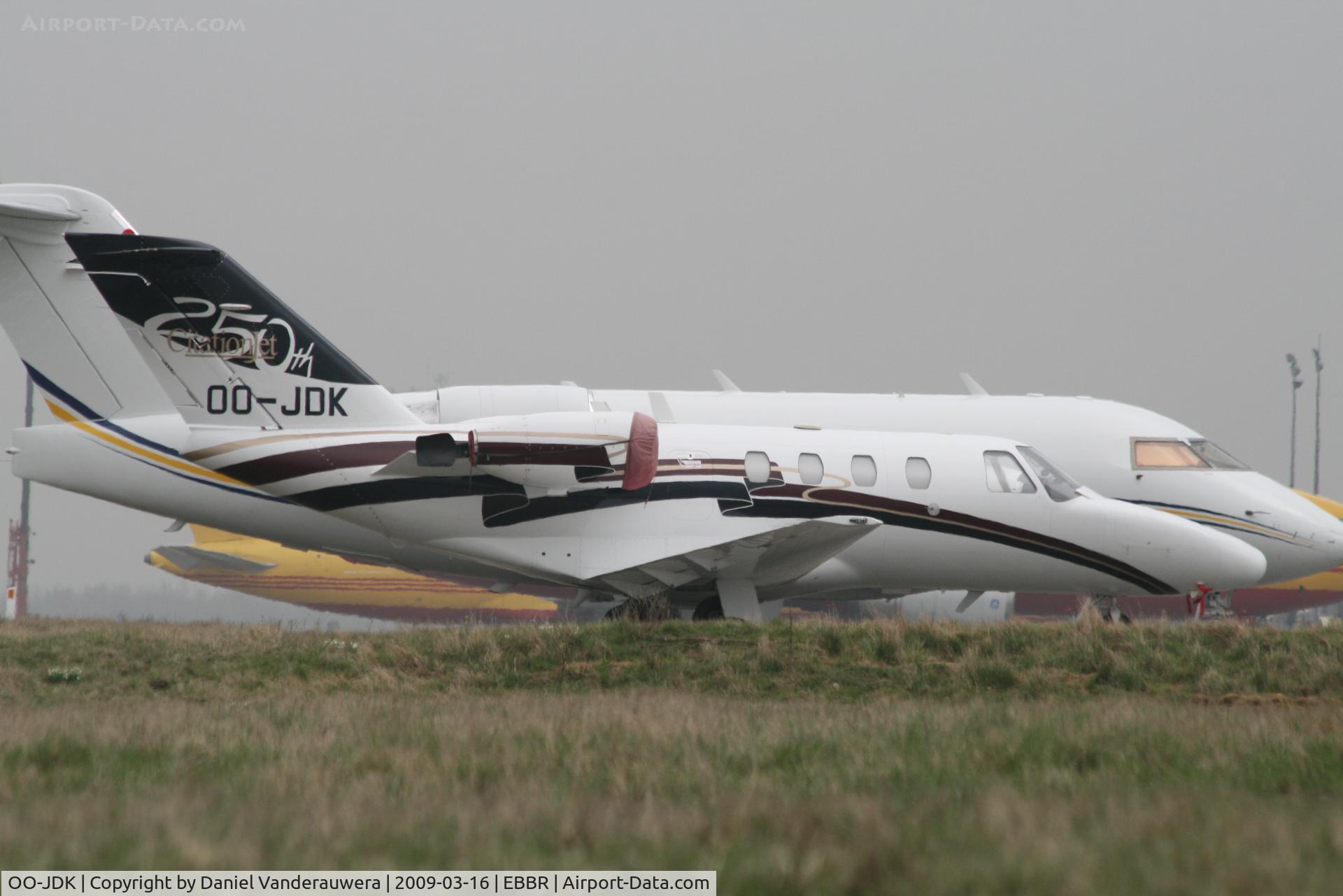 OO-JDK, 1998 Cessna 525 CitationJet C/N 525-0250, parked on General Aviation apron (Abelag)