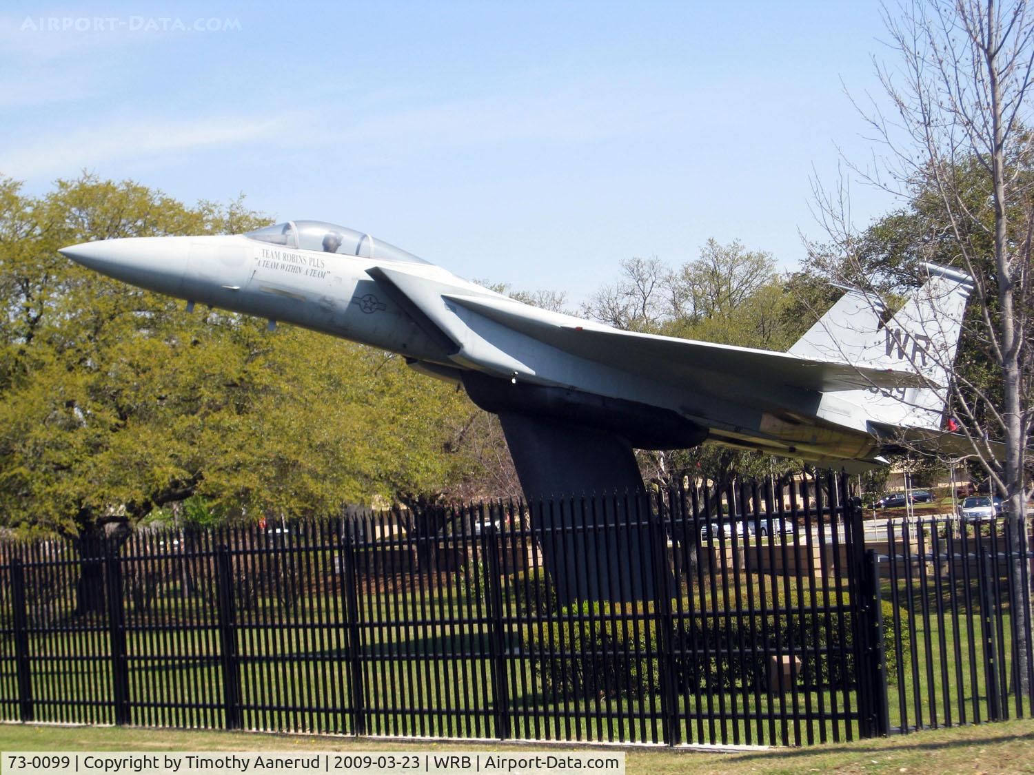 73-0099, 1973 McDonnell Douglas F-15E Strike Eagle C/N 0042-A033, Gate Guard at Robins AFB