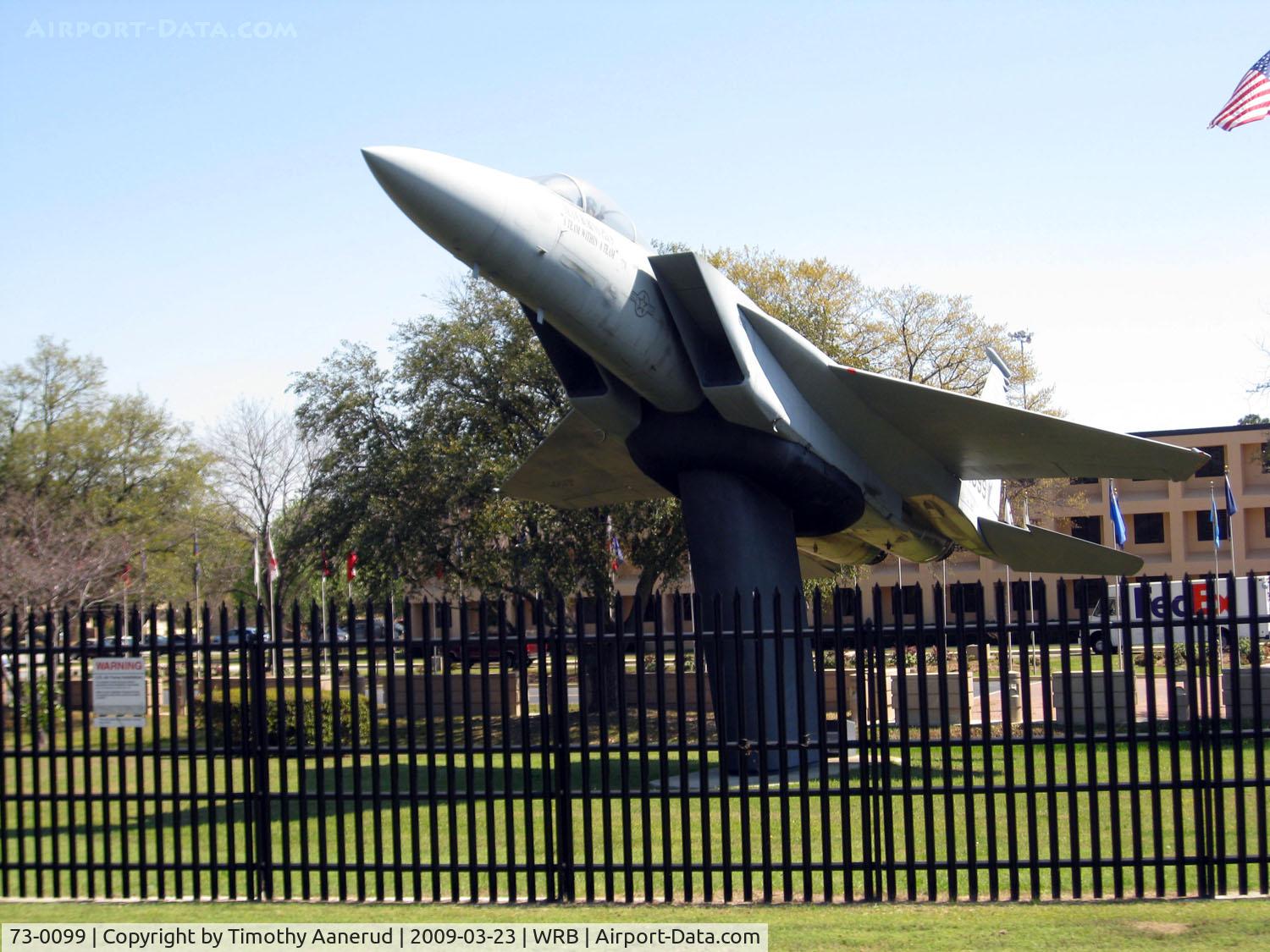 73-0099, 1973 McDonnell Douglas F-15E Strike Eagle C/N 0042-A033, Gate Guard at Robins AFB