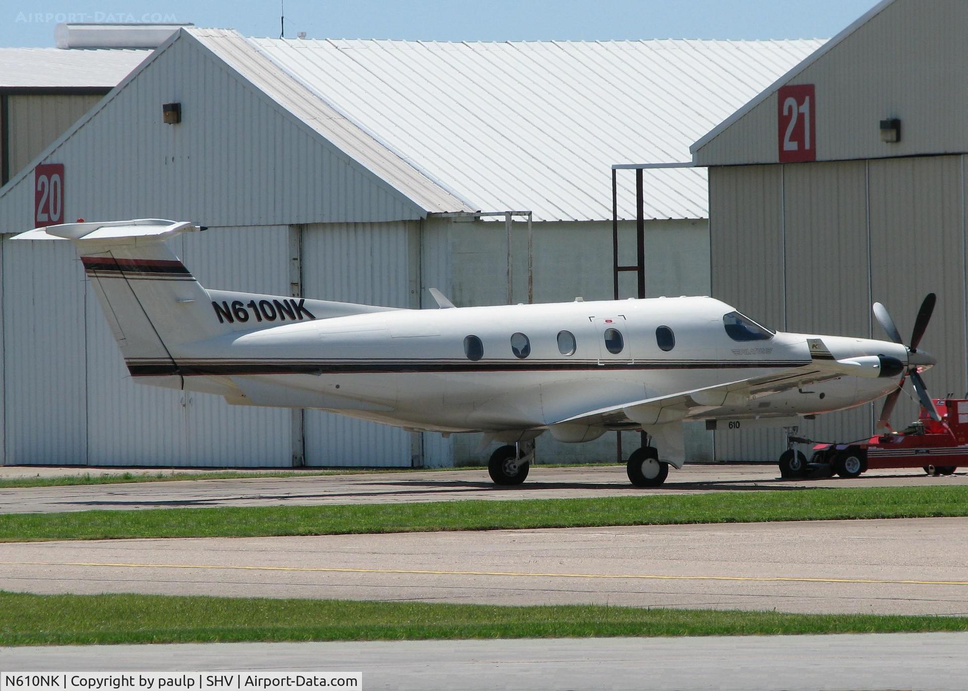 N610NK, 2005 Pilatus PC-12/45 C/N 610, Parked at the Shreveport Regional airport.