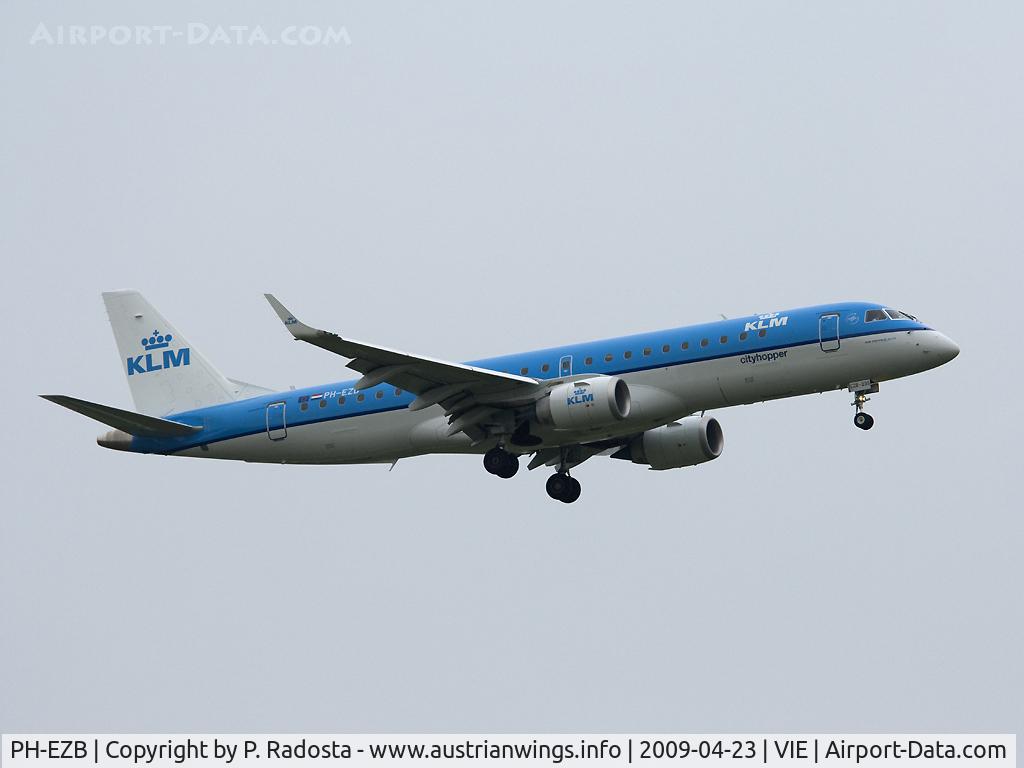 PH-EZB, 2008 Embraer 190LR (ERJ-190-100LR) C/N 19000235, It seems that KLM replaced its 737 with Embraer Jets on the flights from AMS to VIE