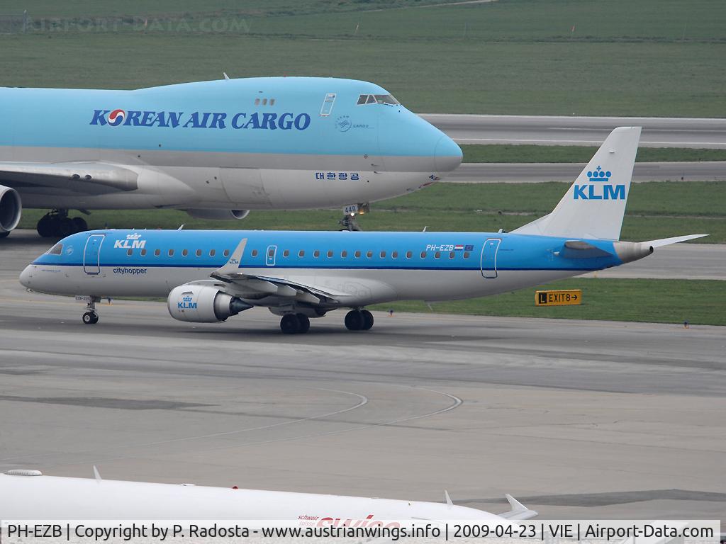PH-EZB, 2008 Embraer 190LR (ERJ-190-100LR) C/N 19000235, It seems that KLM replaced its 737 with Embraer Jets on the flights from AMS to VIE