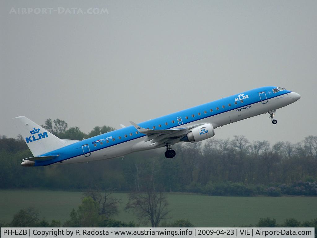 PH-EZB, 2008 Embraer 190LR (ERJ-190-100LR) C/N 19000235, It seems that KLM replaced its 737 with Embraer Jets on the flights from AMS to VIE