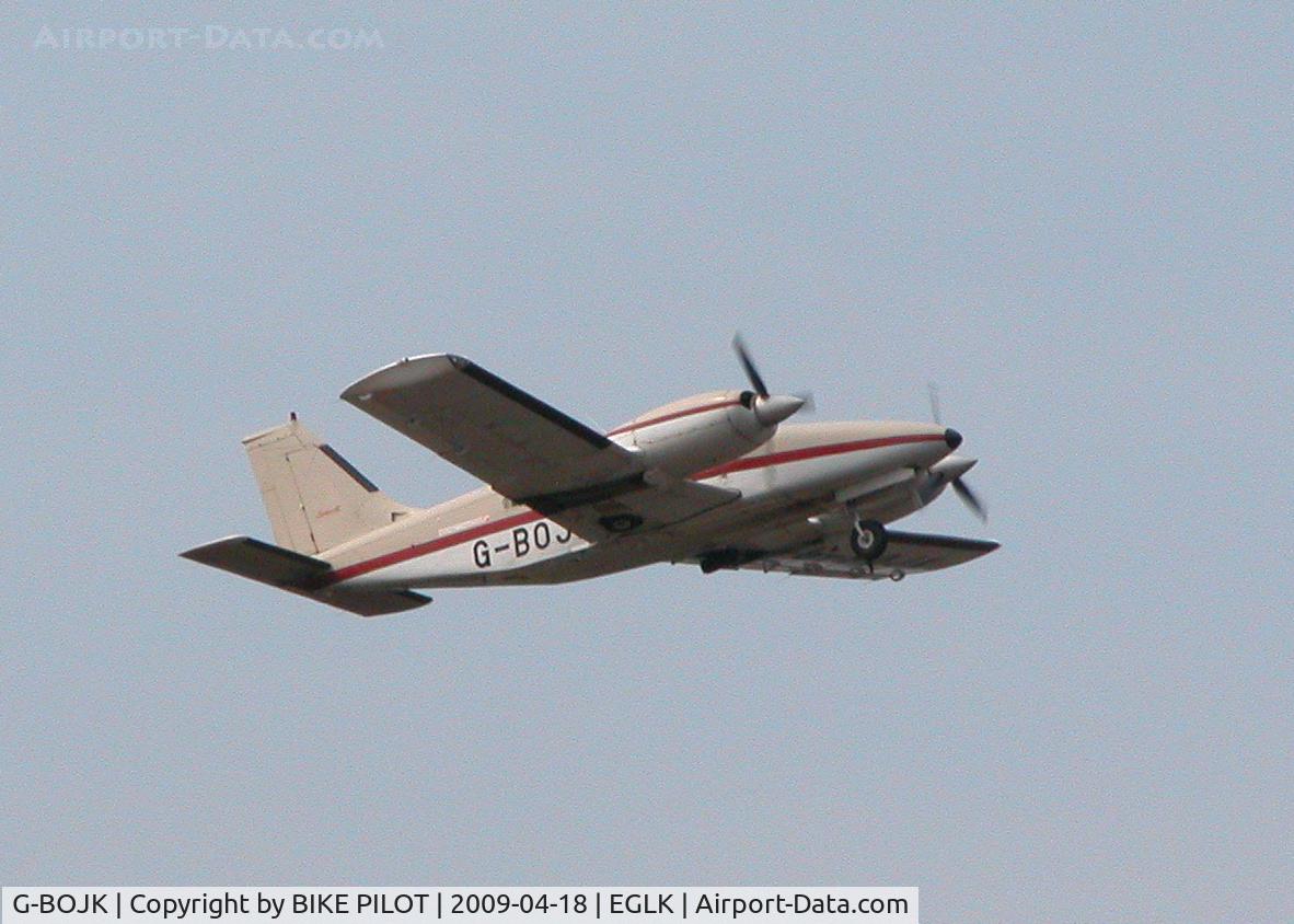 G-BOJK, 1986 Piper PA-34-220T Seneca III C/N 34-33020, CLIMB OUT FROM 07 AND TUCKING THE GEAR UP