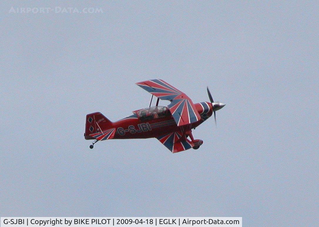 G-SJBI, 2007 Aviat Pitts S-2C Special C/N 6082, CLIMB AWAY FROM RWY 07