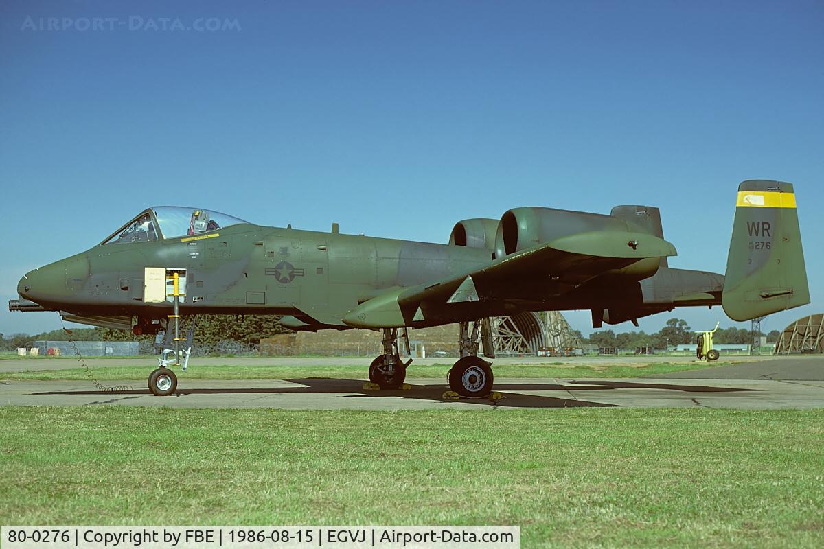 80-0276, 1980 Fairchild Republic A-10A Thunderbolt II C/N A10-0626, RAF Bentwaters scenery (KM25 slidescan) 