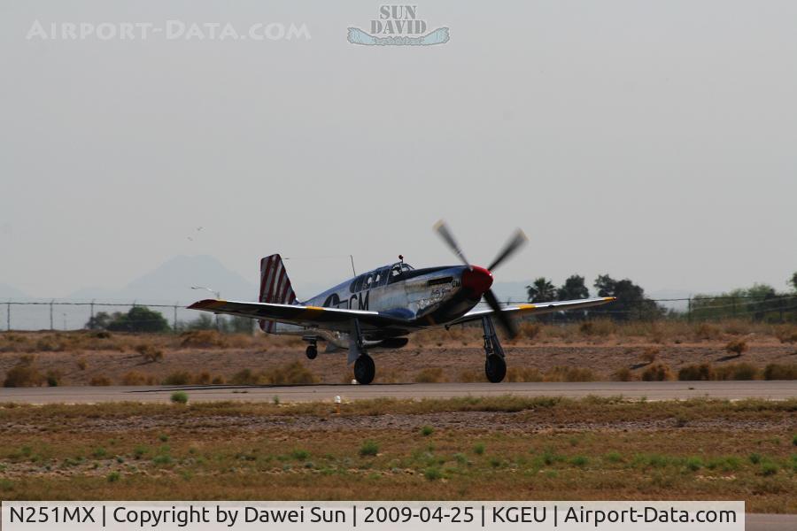 N251MX, 1943 North American P-51C-10 Mustang C/N 103-22730, take off from rwy 19