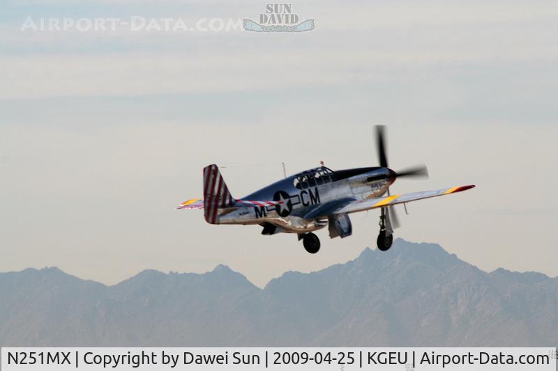 N251MX, 1943 North American P-51C-10 Mustang C/N 103-22730, gear up