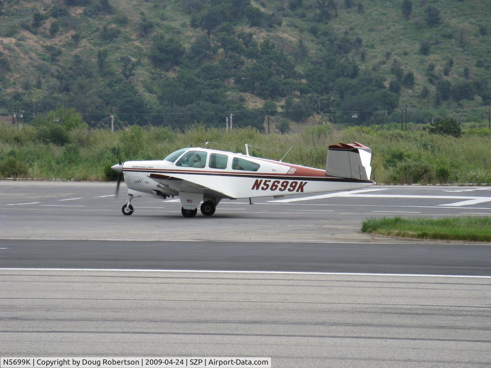 N5699K, 1964 Beech S35 Bonanza C/N D-7603, 1964 Beech S35 BONANZA, Continental IO-520-B 285 Hp, taxi after Landing rwy 22