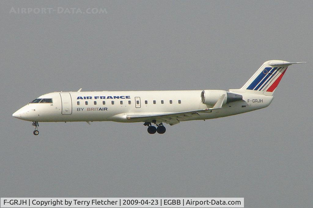F-GRJH, 1997 Canadair CRJ-100ER (CL-600-2B19) C/N 7162, Brit Air / Air France CLRJ about to land at BHX