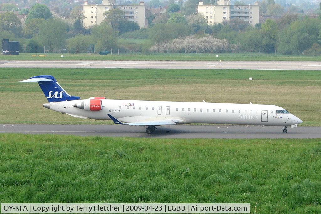 OY-KFA, 2008 Bombardier CRJ-900 (CL-600-2D24) C/N 15206, SAS's new CLRJ 900 at BHX