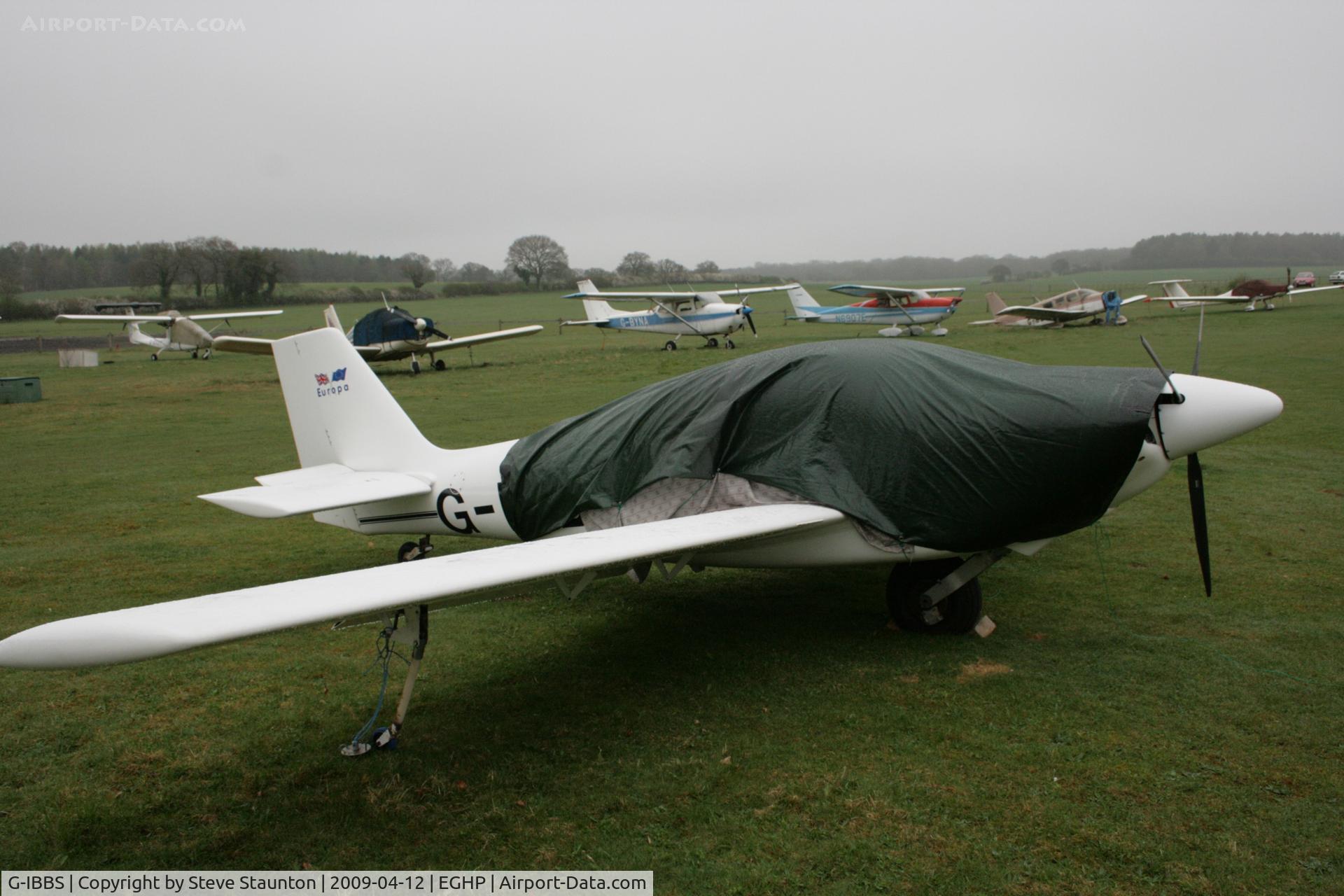 G-IBBS, 1997 Europa Monowheel C/N PFA 247-12745, Taken at Popham Airfield, England on a gloomy April Sunday (12/04/09)