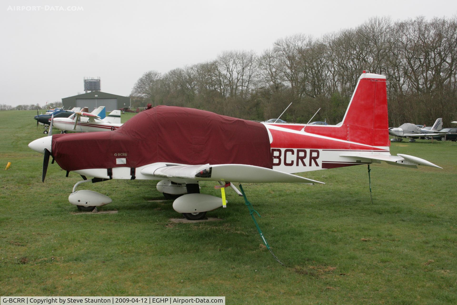G-BCRR, 1974 Grumman American AA-5B Tiger C/N AA5B-0006, Taken at Popham Airfield, England on a gloomy April Sunday (12/04/09)