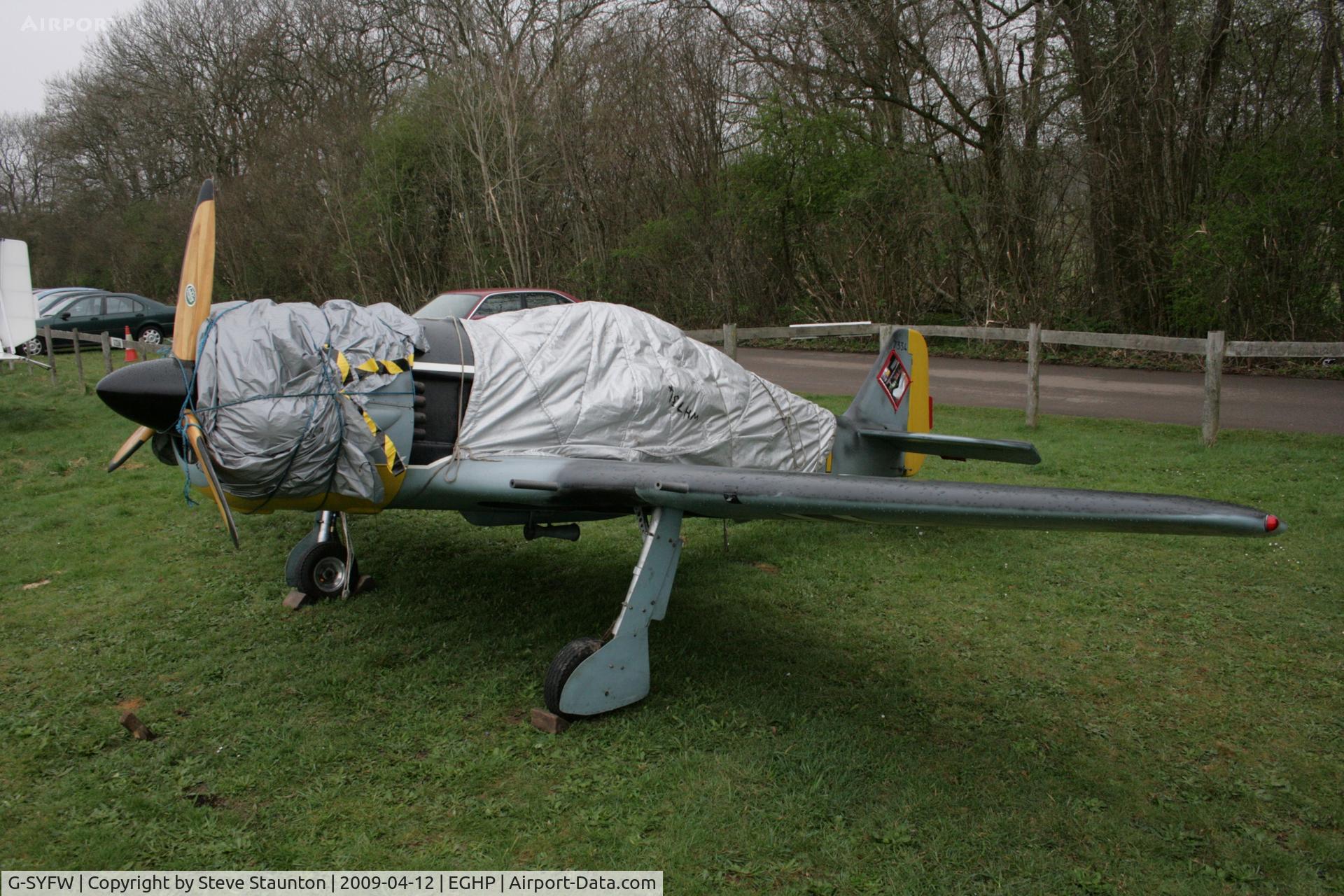 G-SYFW, 1984 WAR Focke-Wulf 190 C/N PFA 081-10584, Taken at Popham Airfield, England on a gloomy April Sunday (12/04/09)