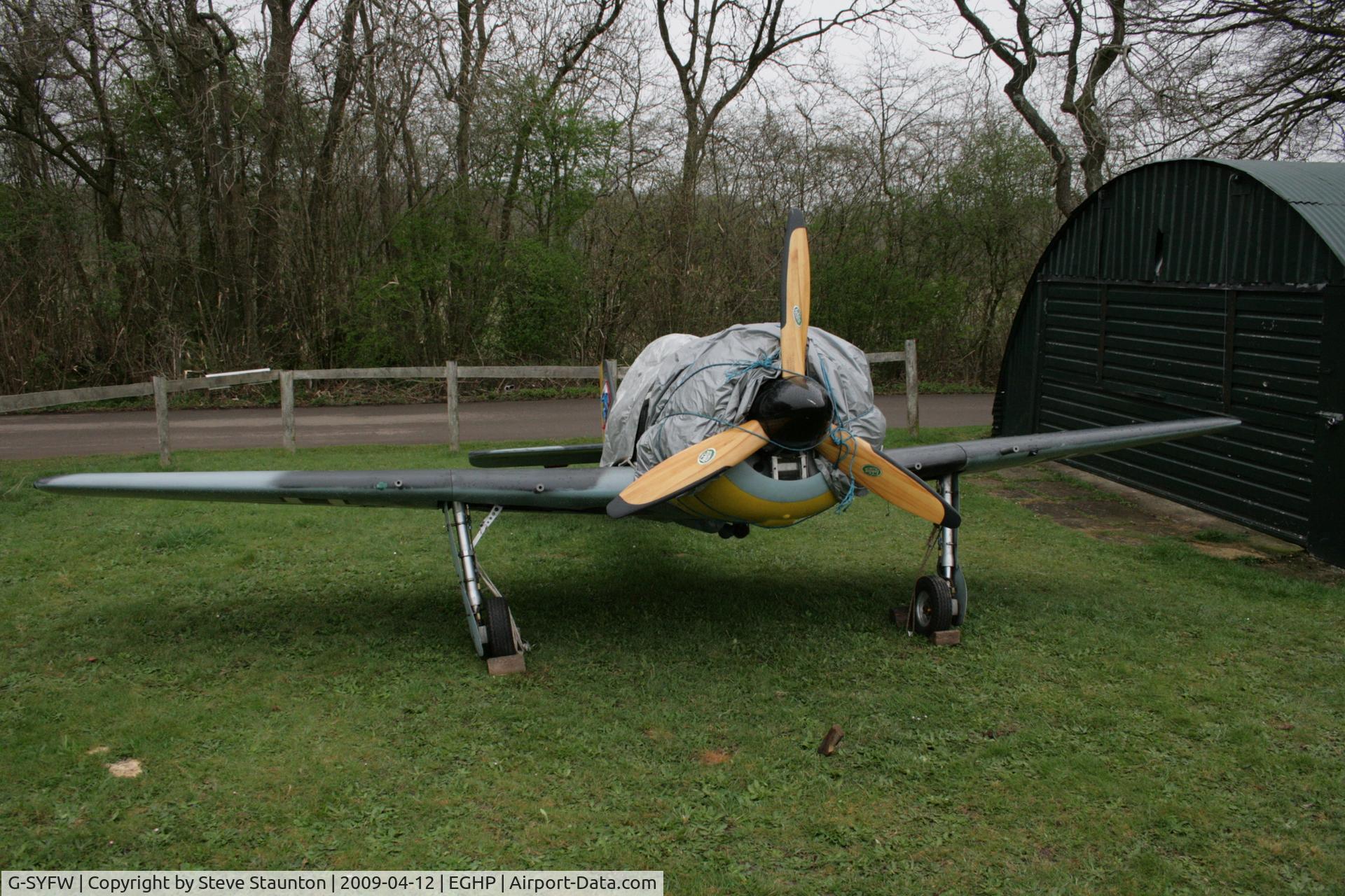G-SYFW, 1984 WAR Focke-Wulf 190 C/N PFA 081-10584, Taken at Popham Airfield, England on a gloomy April Sunday (12/04/09)